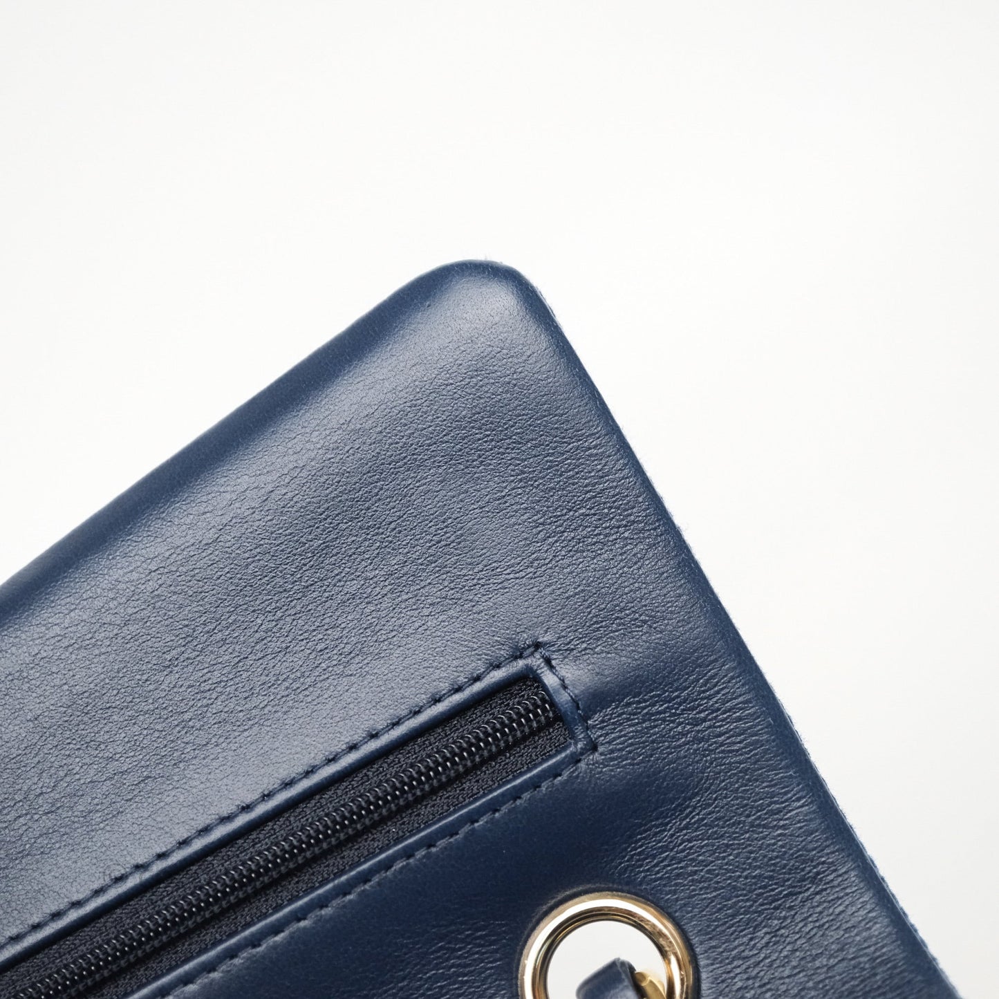 Chanel Small Classic Flap Quilted Blue Printed Denim Gold Hardware