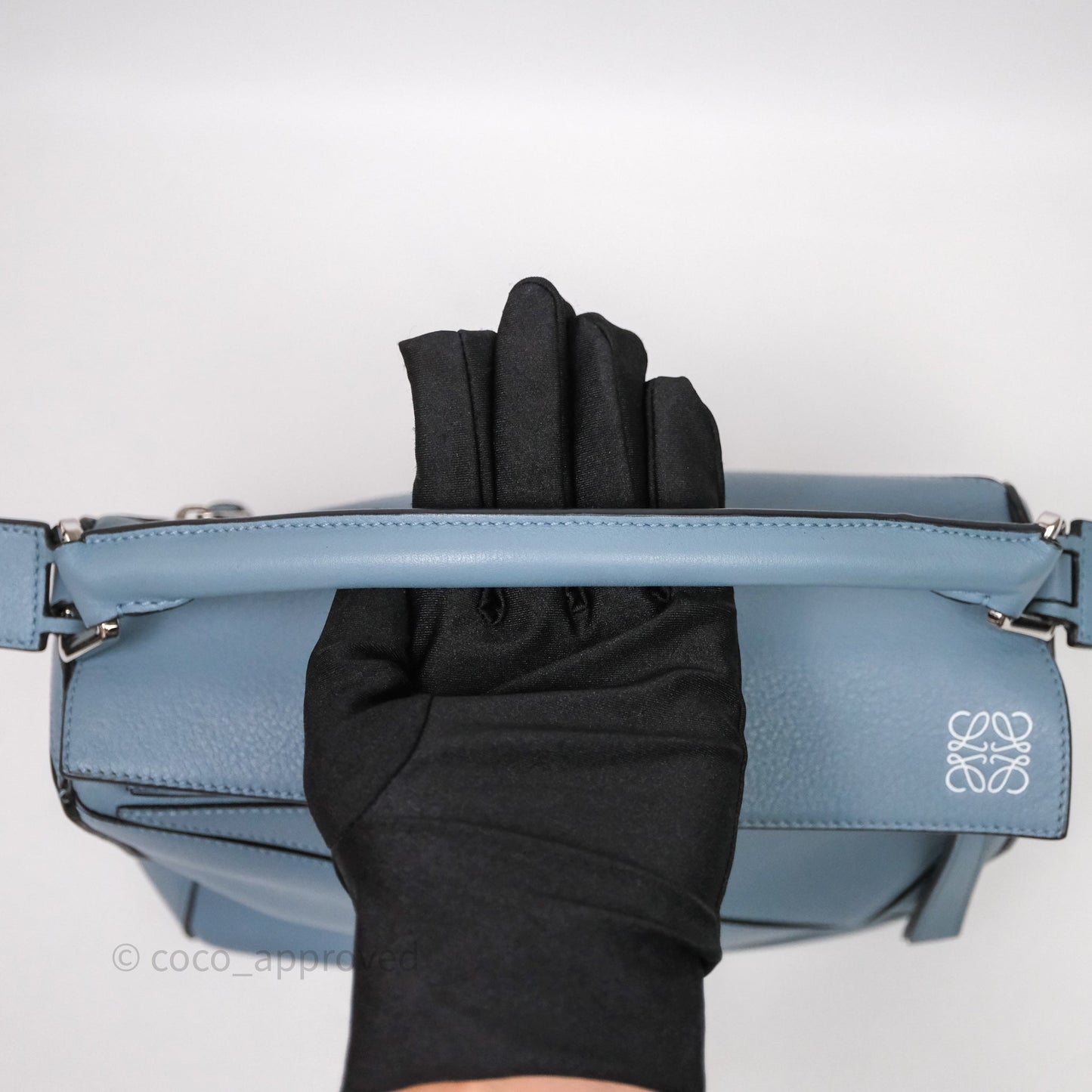 Loewe Small Puzzle Bag Stone Blue Calfskin