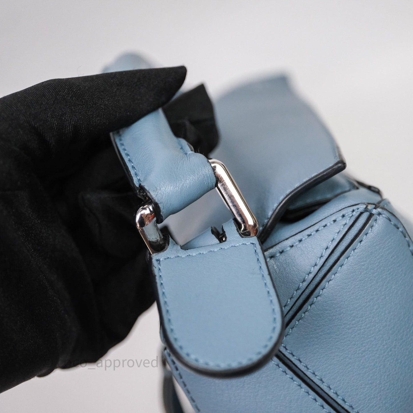 Loewe Small Puzzle Bag Stone Blue Calfskin