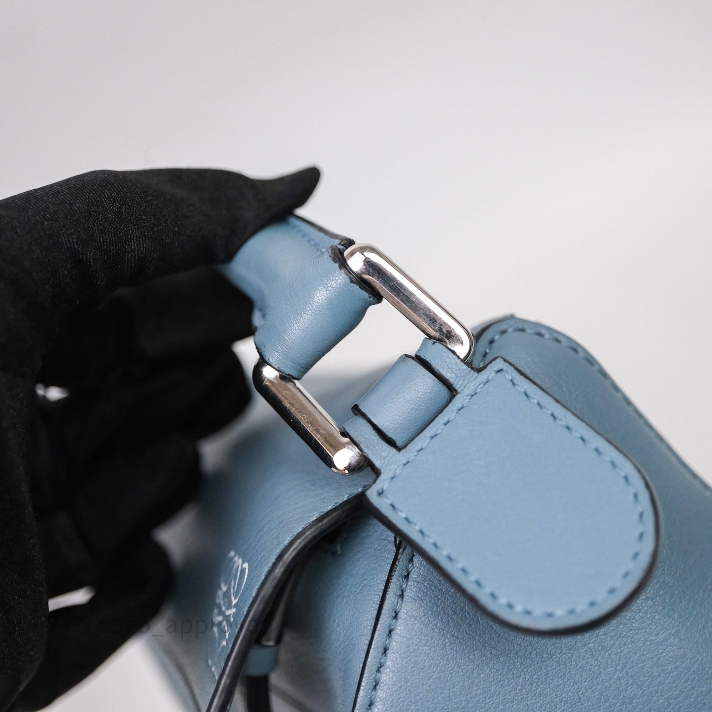 Loewe Small Puzzle Bag Stone Blue Calfskin