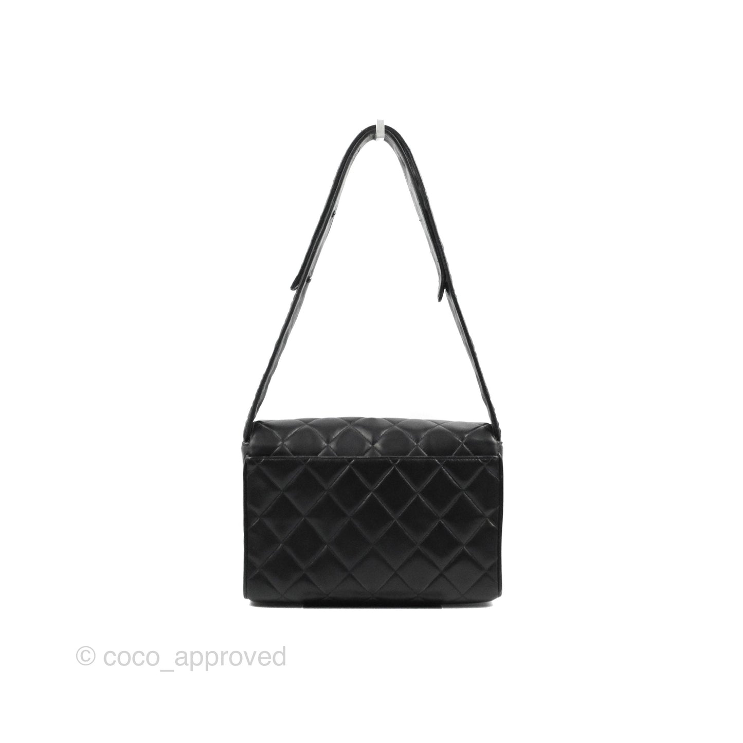 Chanel Vintage CC Quilted Shoulder Bag So Black Lambskin