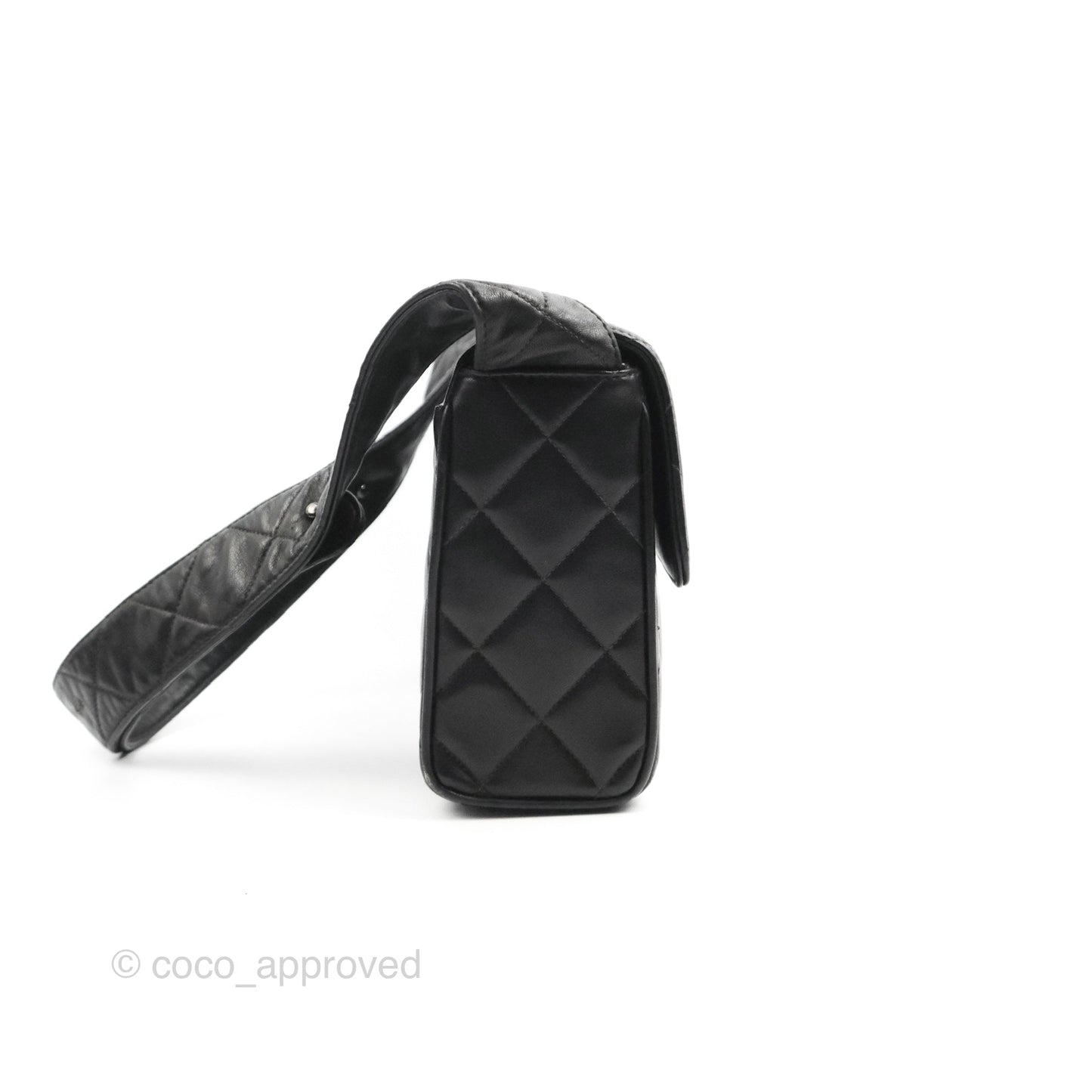 Chanel Vintage CC Quilted Shoulder Bag So Black Lambskin