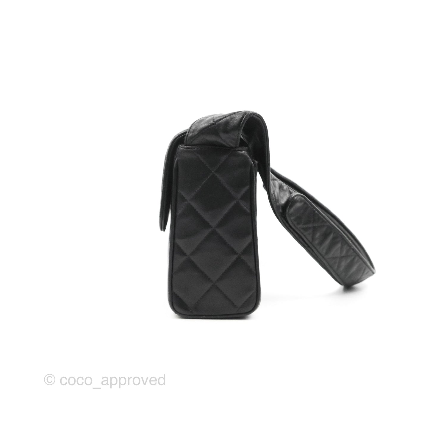 Chanel Vintage CC Quilted Shoulder Bag So Black Lambskin
