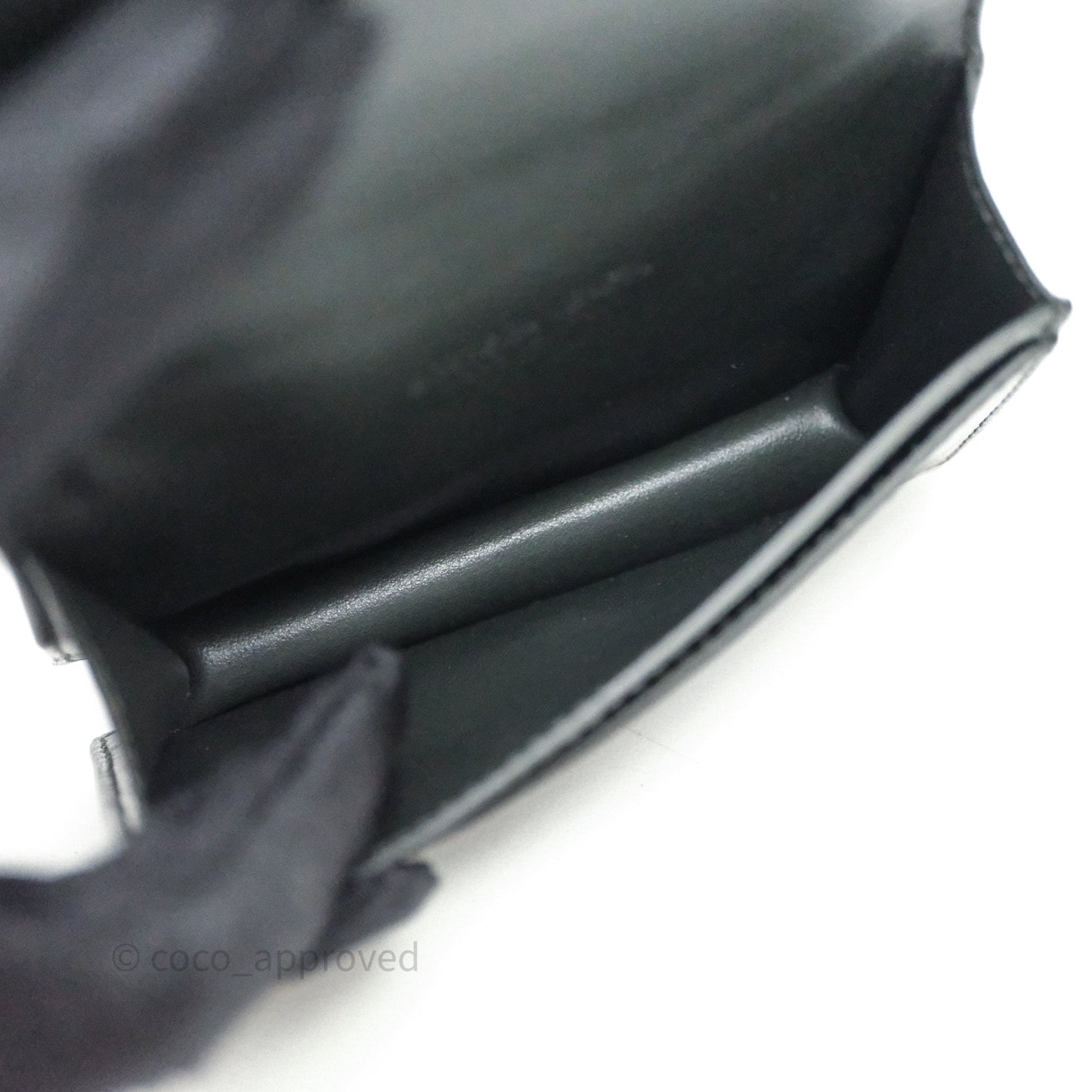 Bottega Veneta Cassette Business Dark Green Card Case Silver Hardware