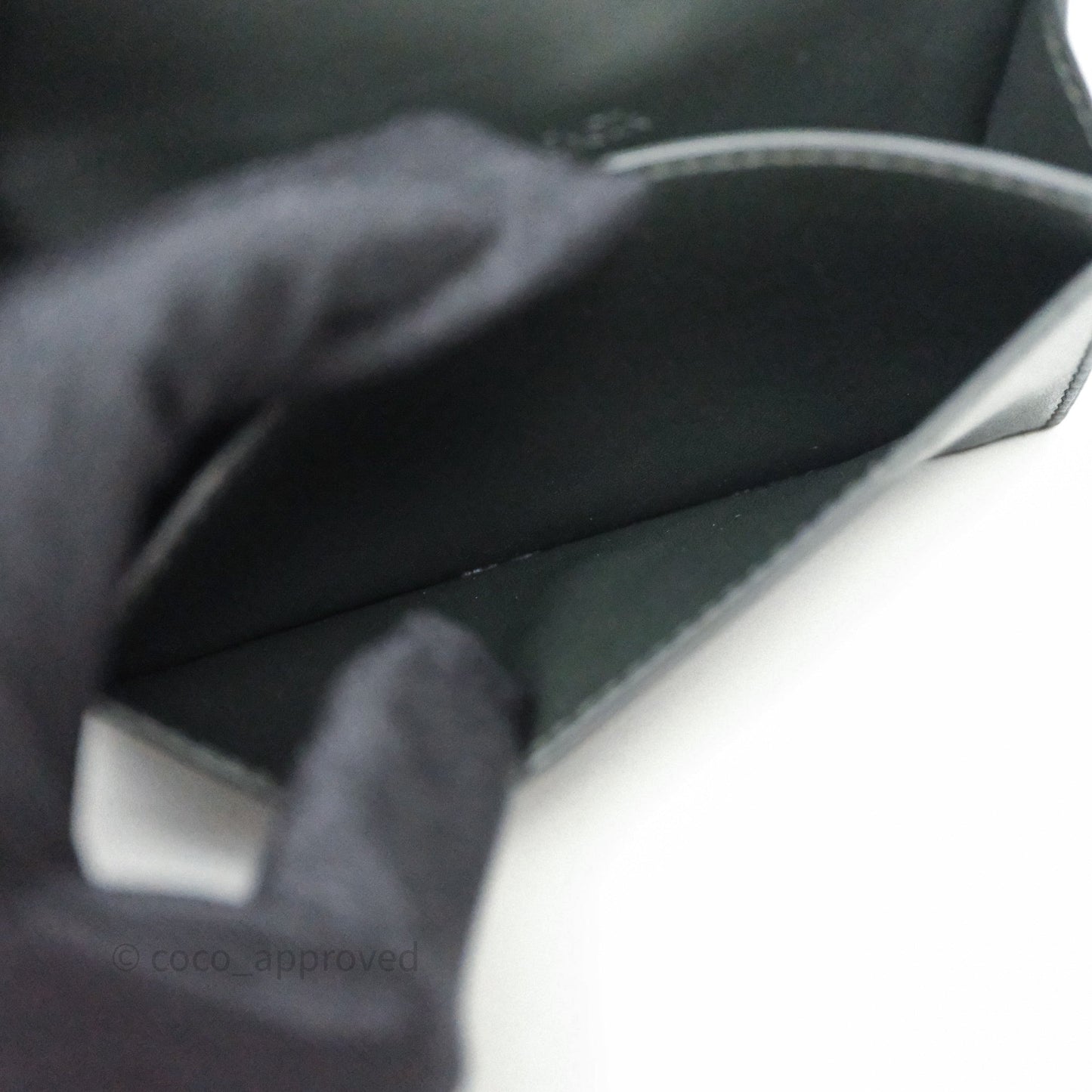 Bottega Veneta Cassette Business Dark Green Card Case Silver Hardware
