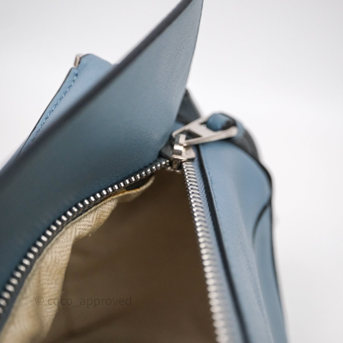 Loewe Small Puzzle Bag Stone Blue Calfskin
