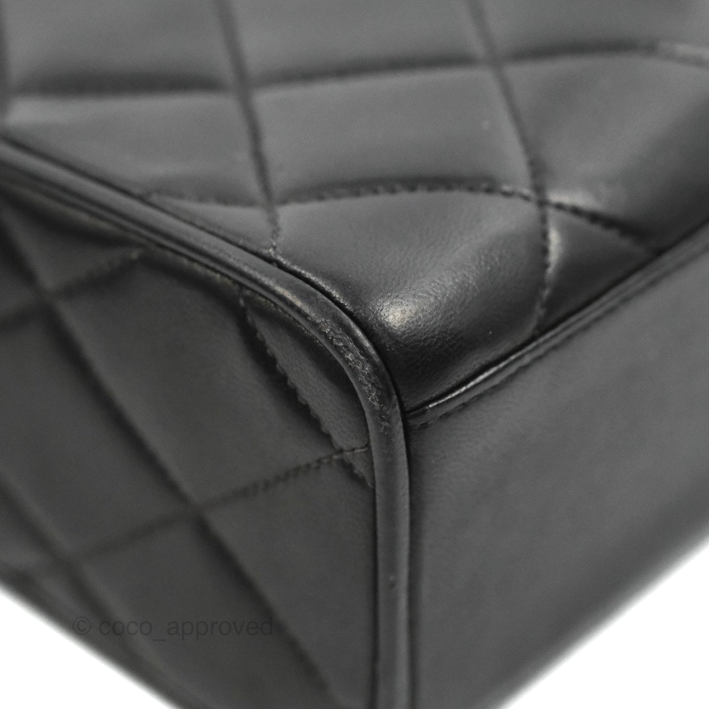 Chanel Vintage CC Quilted Shoulder Bag So Black Lambskin