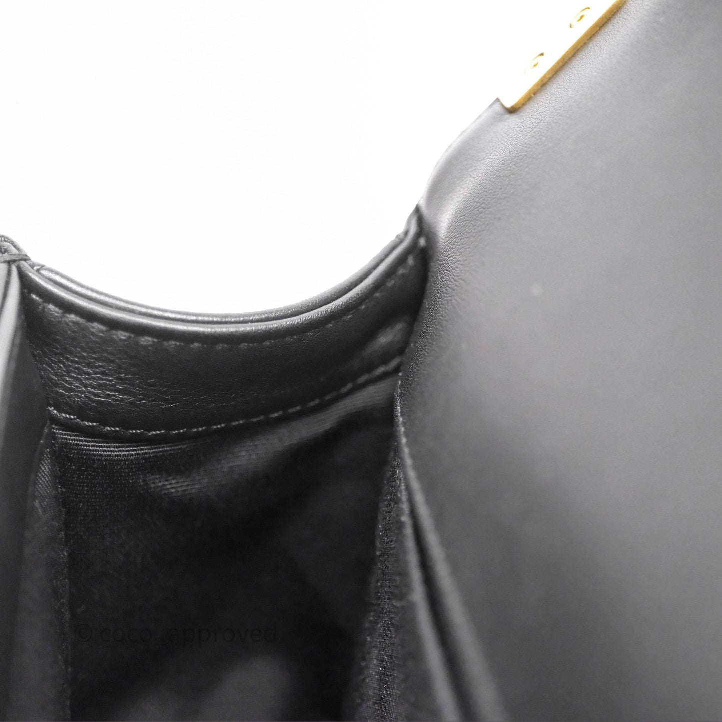 Chanel Small Boy Black Lambskin Aged Gold Hardware