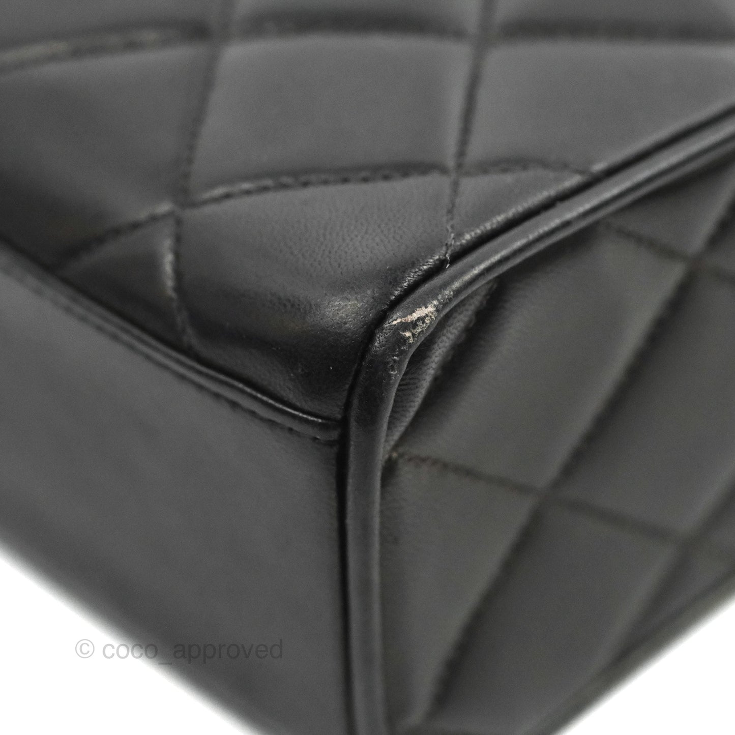 Chanel Vintage CC Quilted Shoulder Bag So Black Lambskin