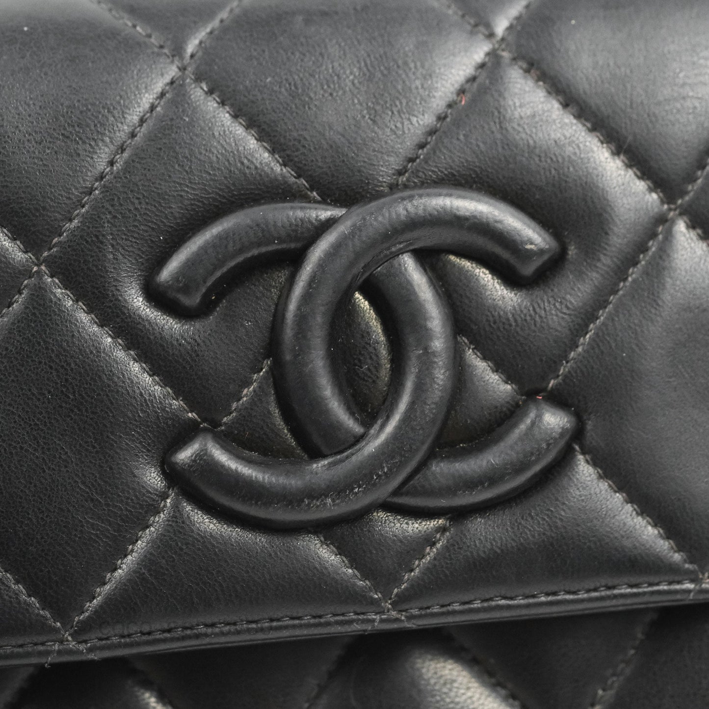 Chanel Vintage CC Quilted Shoulder Bag So Black Lambskin