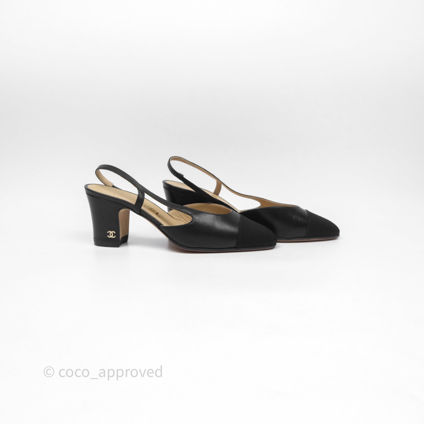 Chanel Slingbacks Black/ Beige Size 36