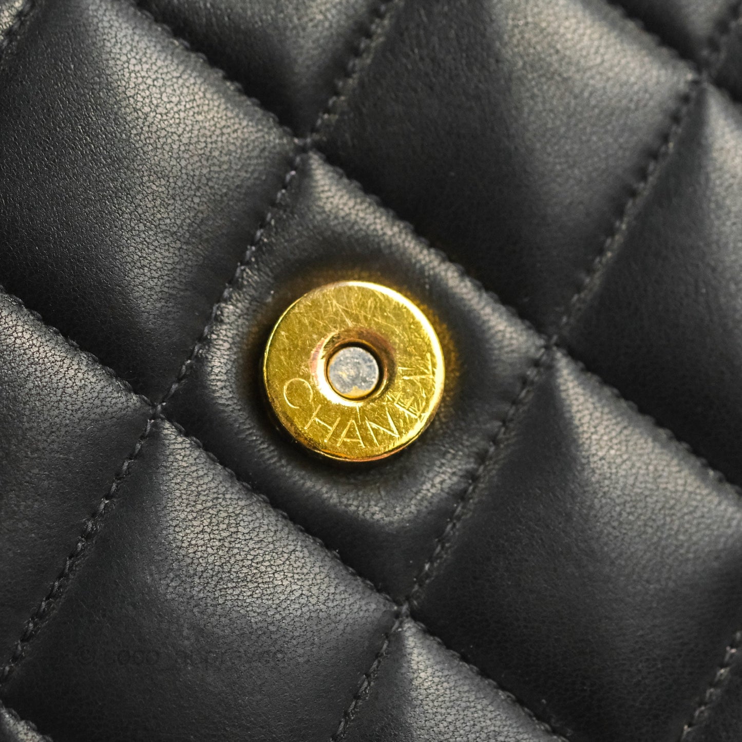 Chanel Vintage CC Quilted Shoulder Bag So Black Lambskin