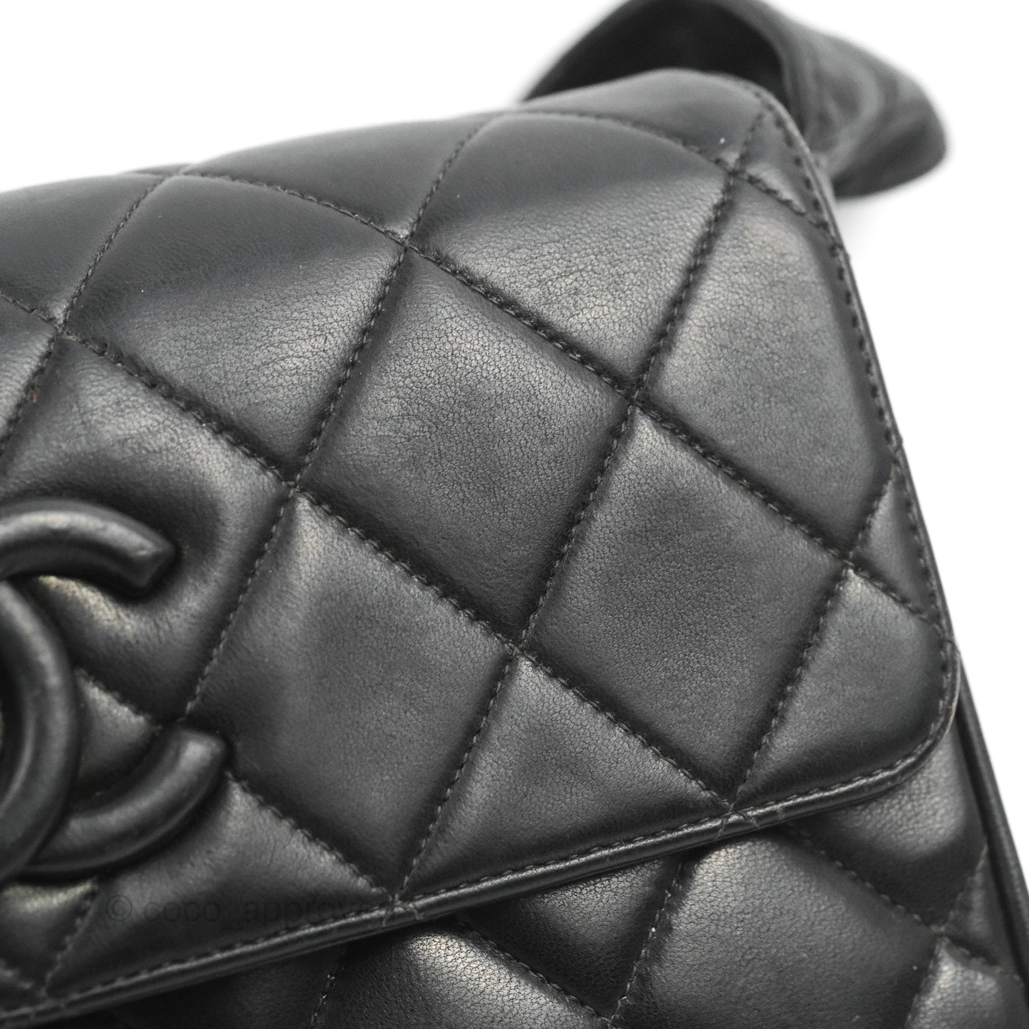 Chanel Vintage CC Quilted Shoulder Bag So Black Lambskin