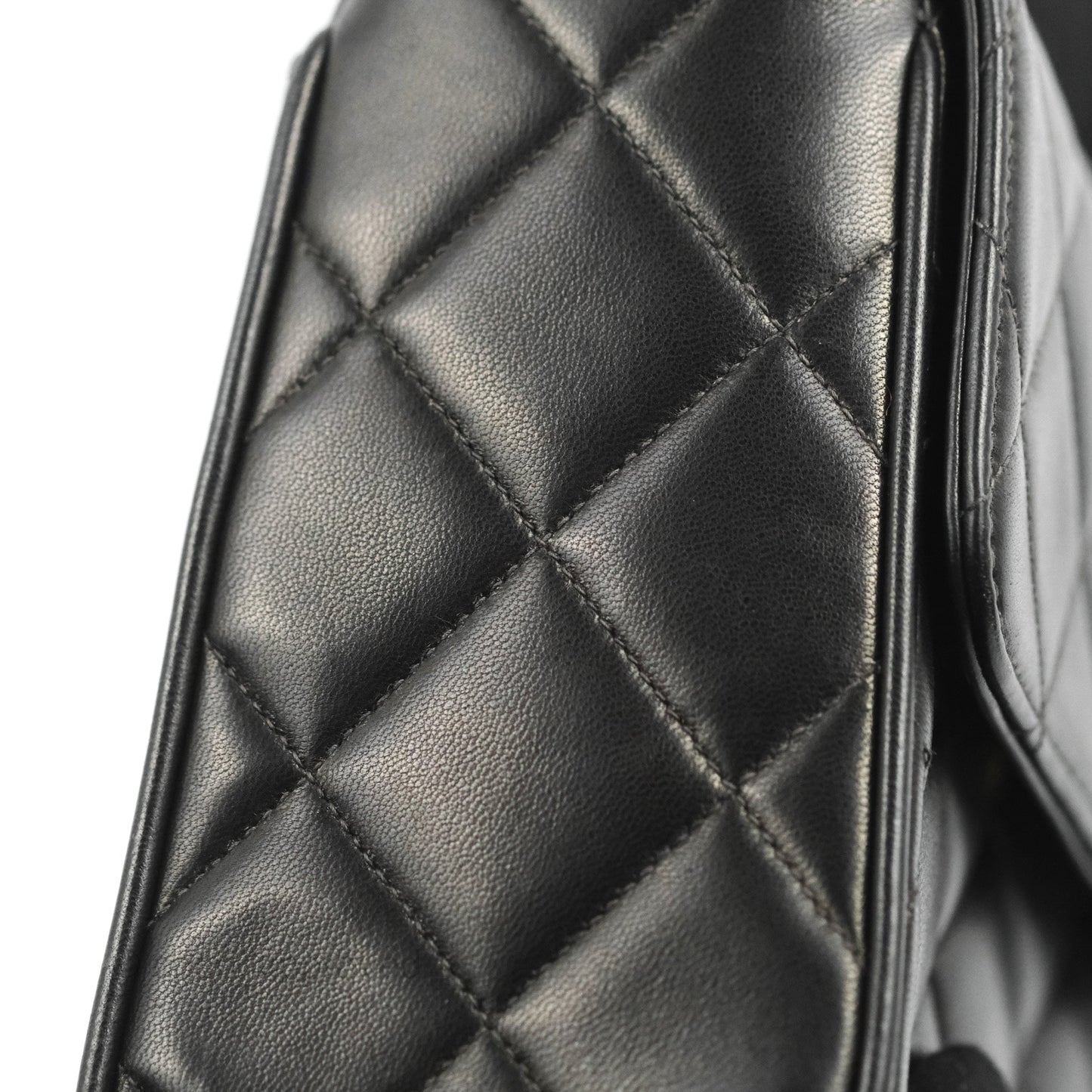 Chanel Vintage CC Quilted Shoulder Bag So Black Lambskin