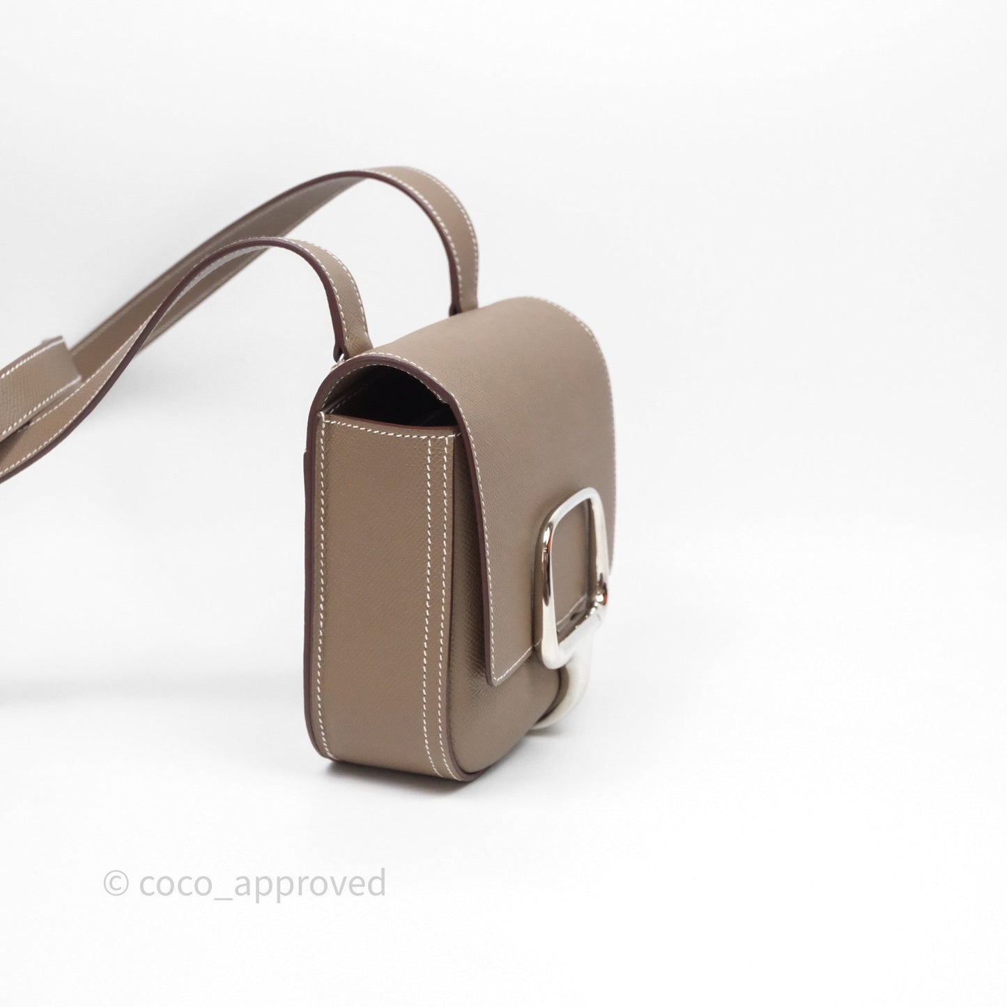 Hermès Della Cavalleria Mini Bag Etoupe 18 Epsom Palladium Hardware