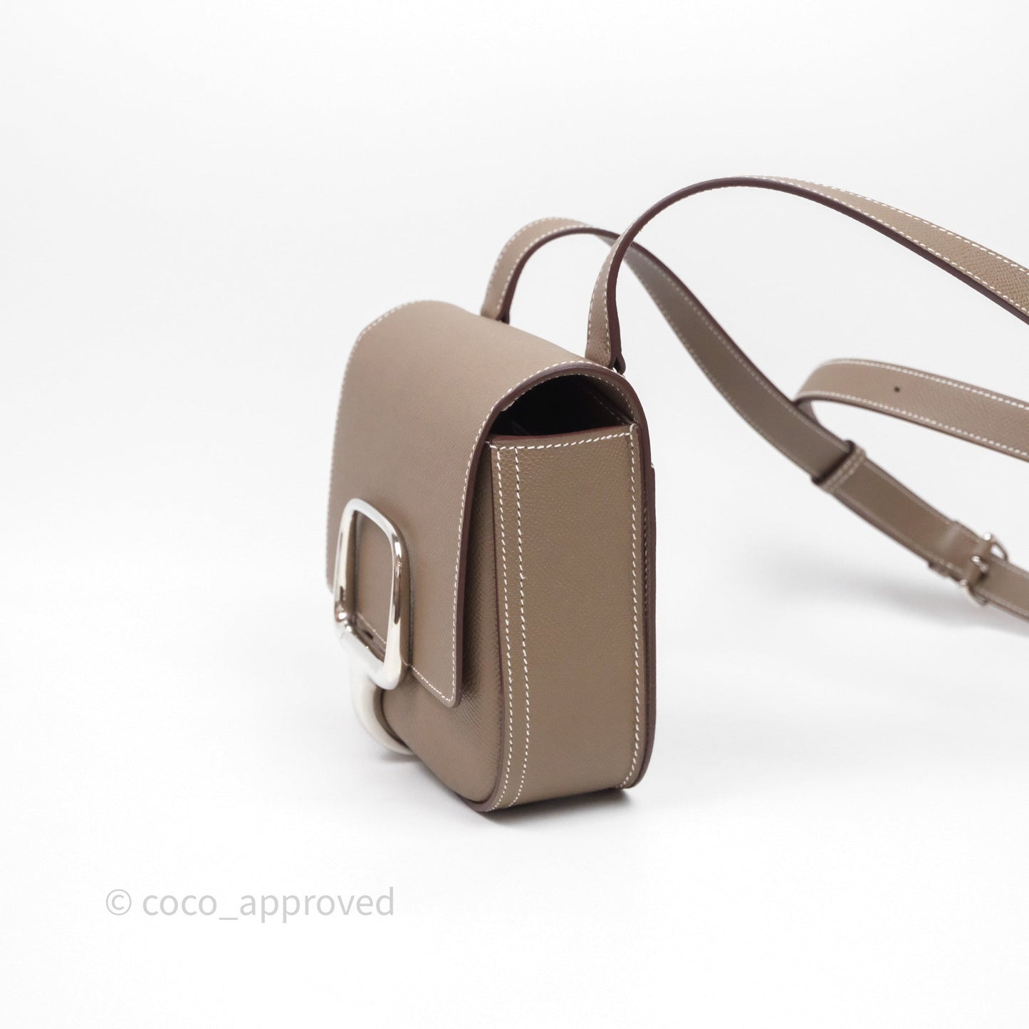 Hermès Della Cavalleria Mini Bag Etoupe 18 Epsom Palladium Hardware