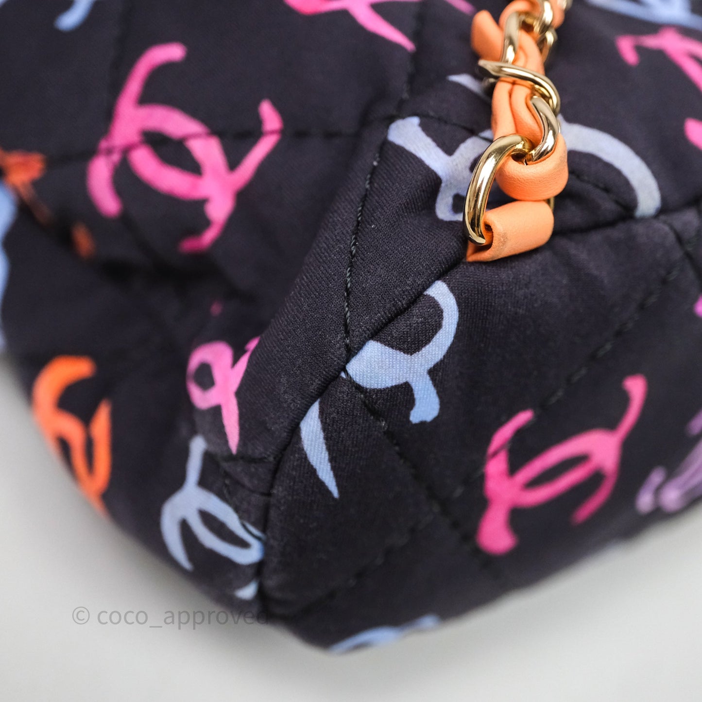 Chanel Small Drawstring Backpack Multicolored CC Printed Fabric 24S