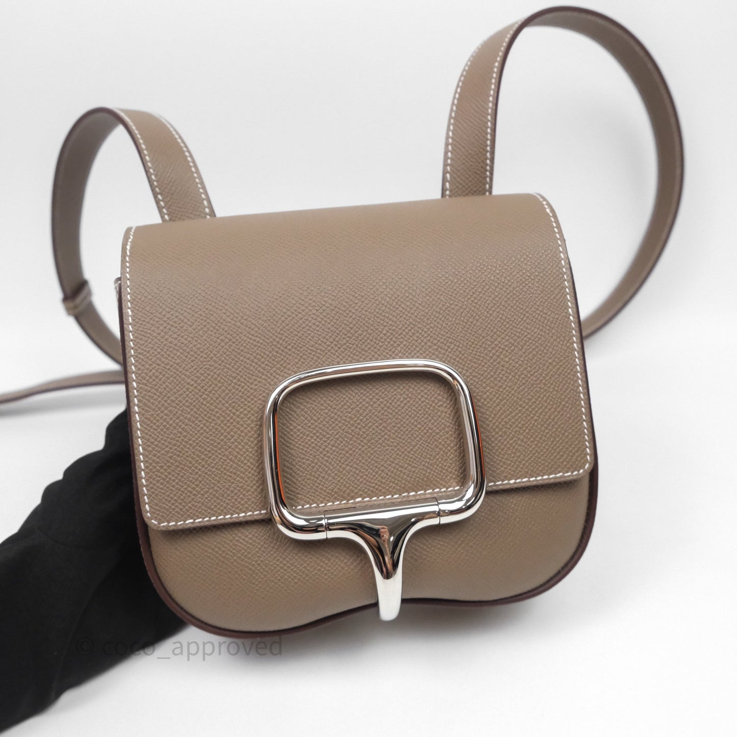 Hermès Della Cavalleria Mini Bag Etoupe 18 Epsom Palladium Hardware