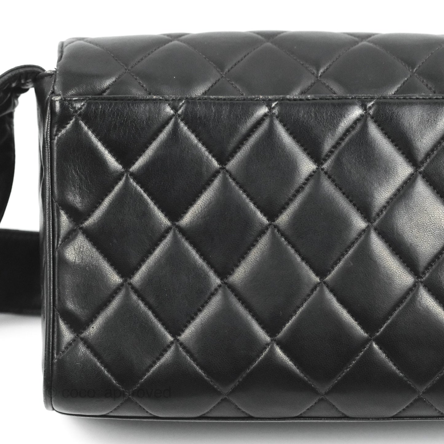 Chanel Vintage CC Quilted Shoulder Bag So Black Lambskin