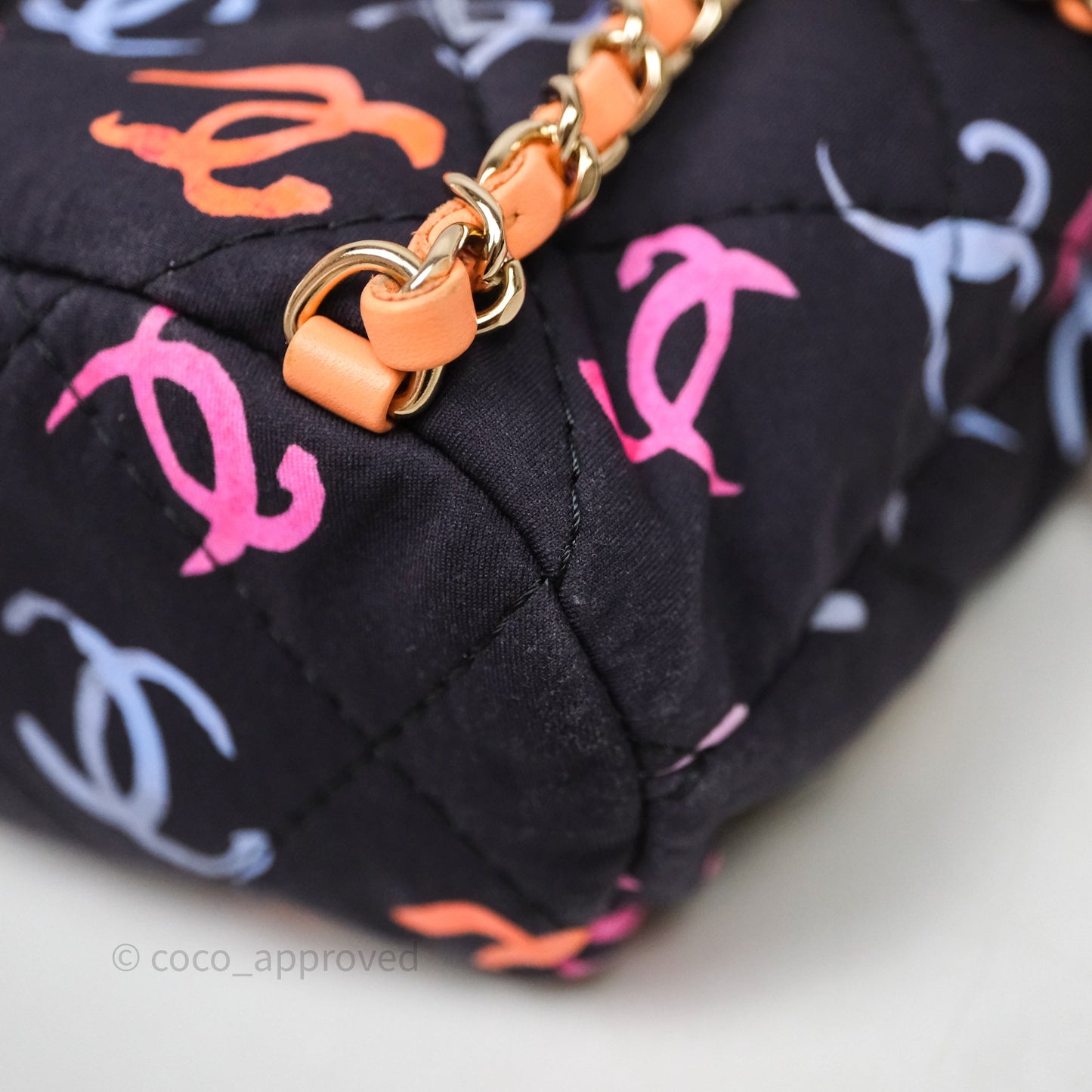 Chanel Small Drawstring Backpack Multicolored CC Printed Fabric 24S