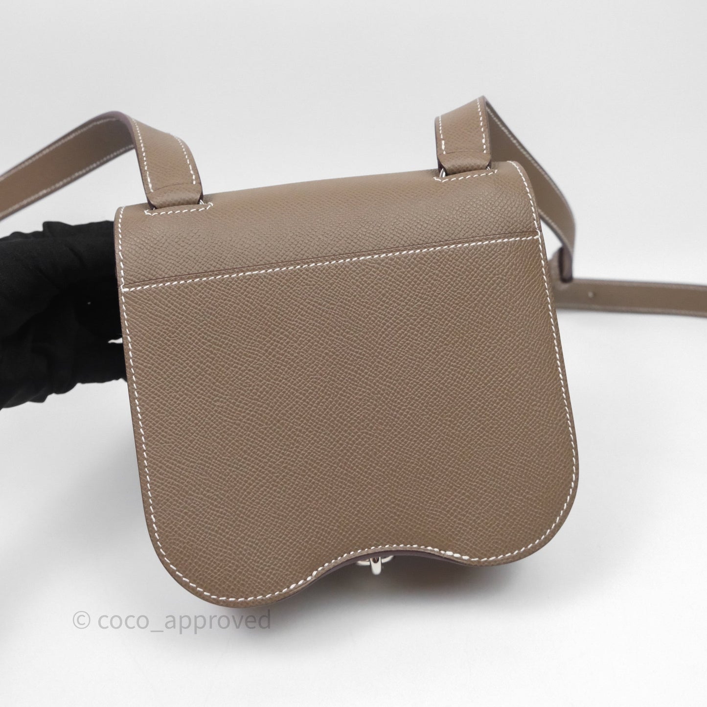 Hermès Della Cavalleria Mini Bag Etoupe 18 Epsom Palladium Hardware
