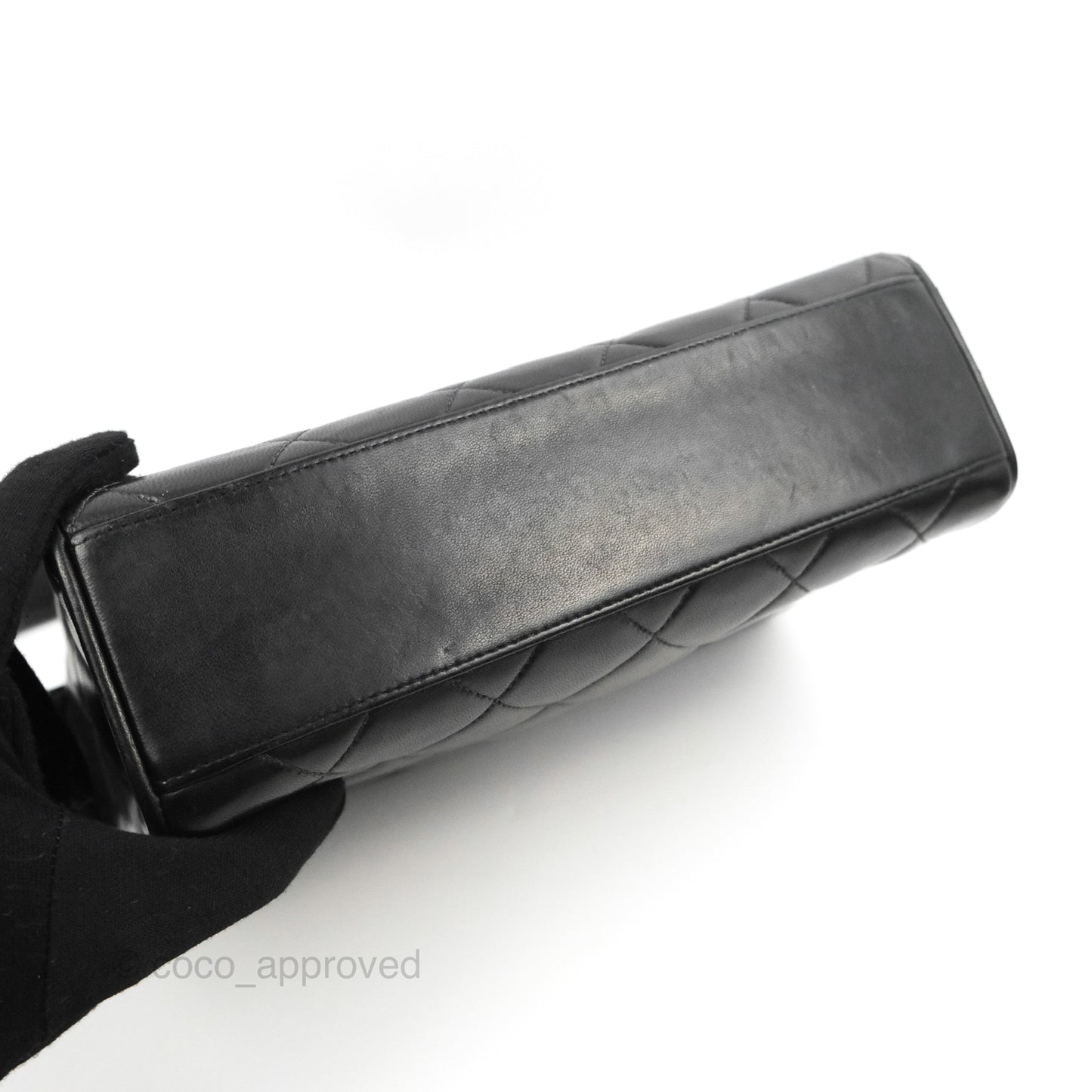 Chanel Vintage CC Quilted Shoulder Bag So Black Lambskin