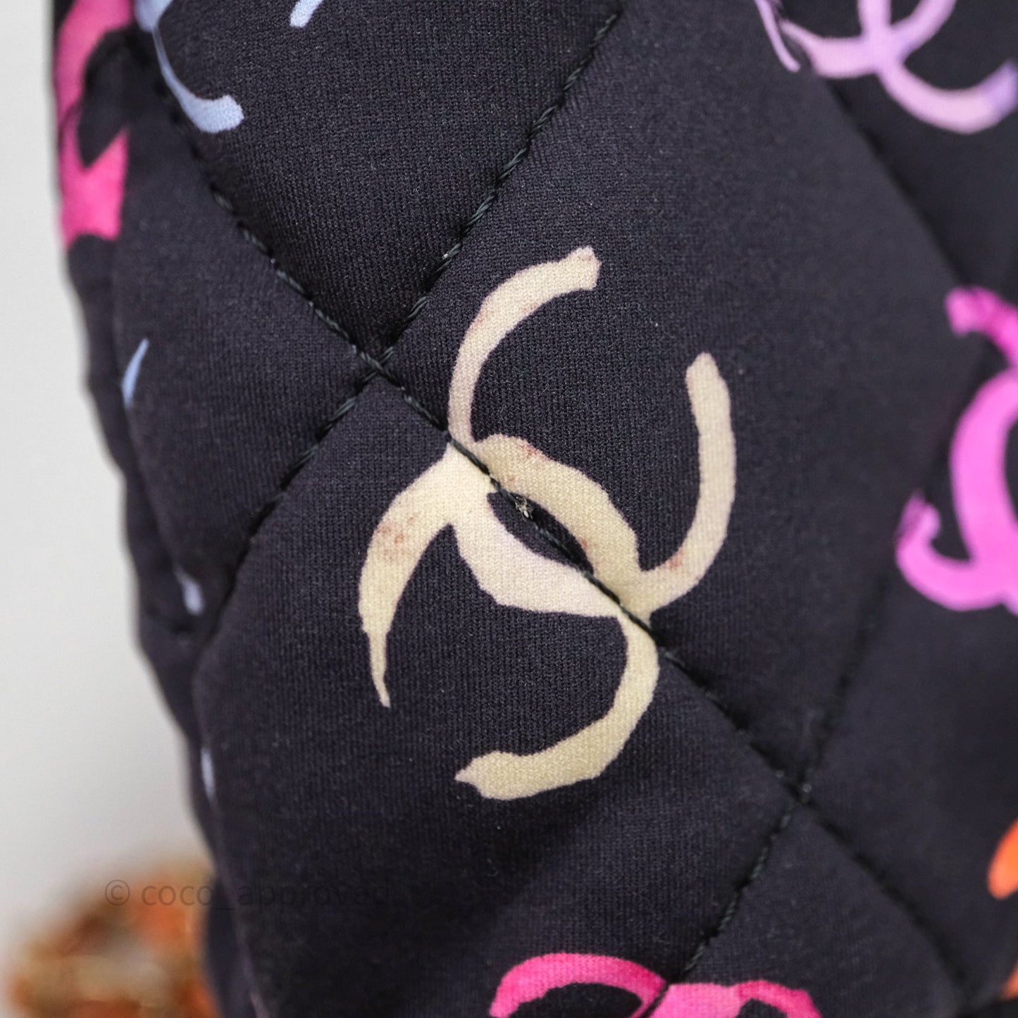 Chanel Small Drawstring Backpack Multicolored CC Printed Fabric 24S