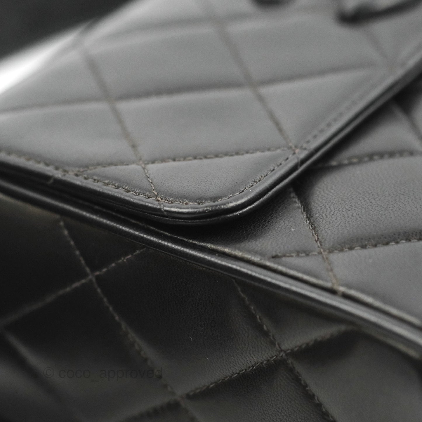 Chanel Vintage CC Quilted Shoulder Bag So Black Lambskin