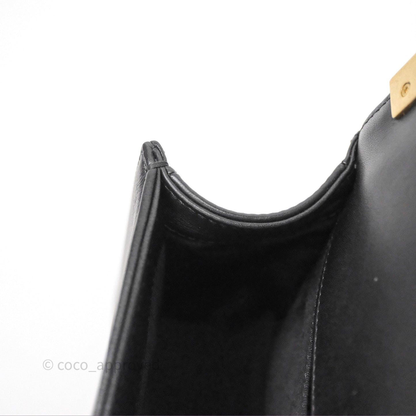 Chanel Small Boy Black Lambskin Aged Gold Hardware