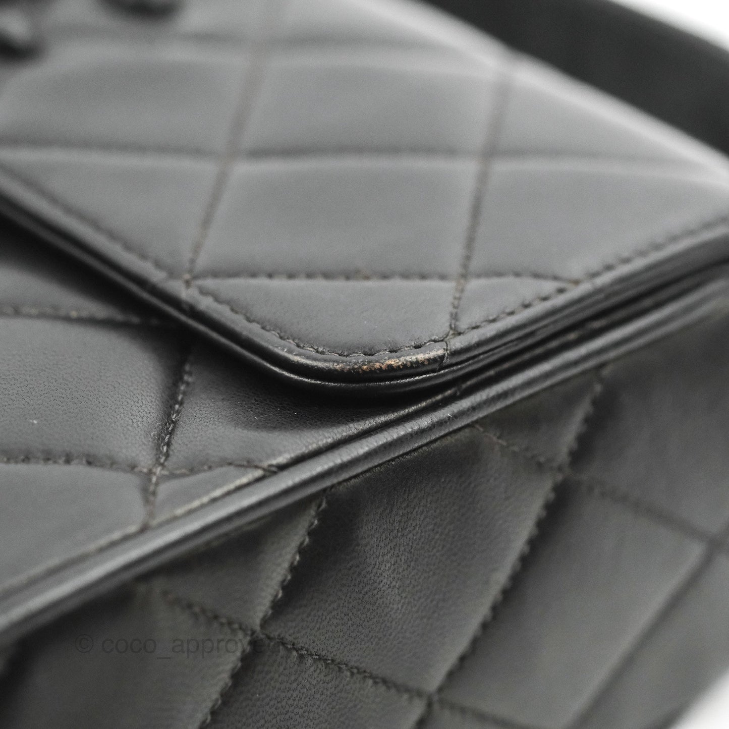 Chanel Vintage CC Quilted Shoulder Bag So Black Lambskin