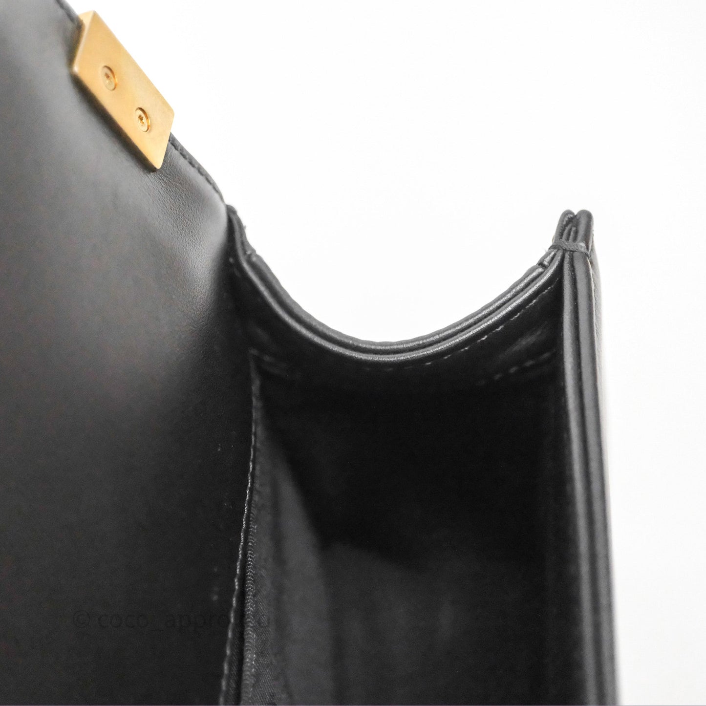 Chanel Small Boy Black Lambskin Aged Gold Hardware