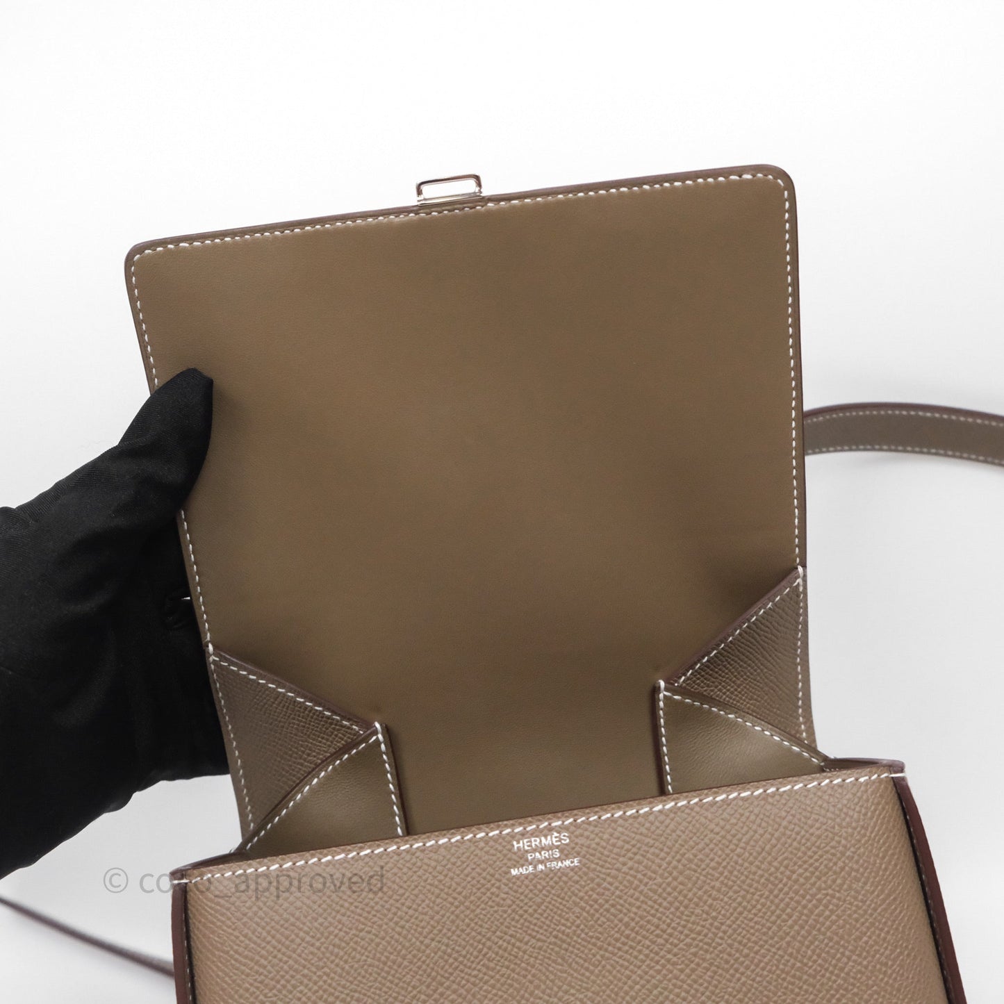 Hermès Della Cavalleria Mini Bag Etoupe 18 Epsom Palladium Hardware