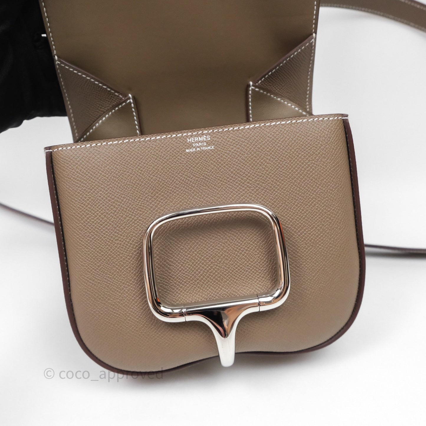 Hermès Della Cavalleria Mini Bag Etoupe 18 Epsom Palladium Hardware