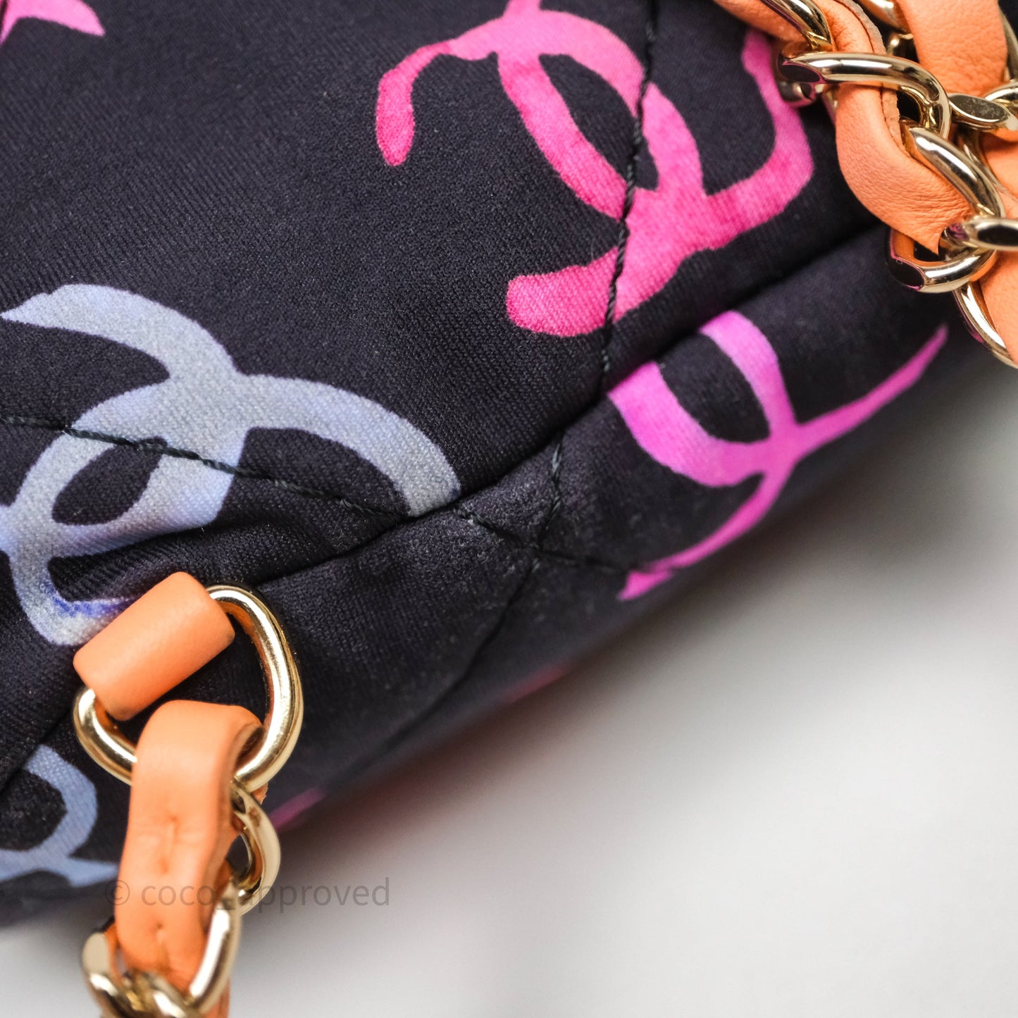 Chanel Small Drawstring Backpack Multicolored CC Printed Fabric 24S