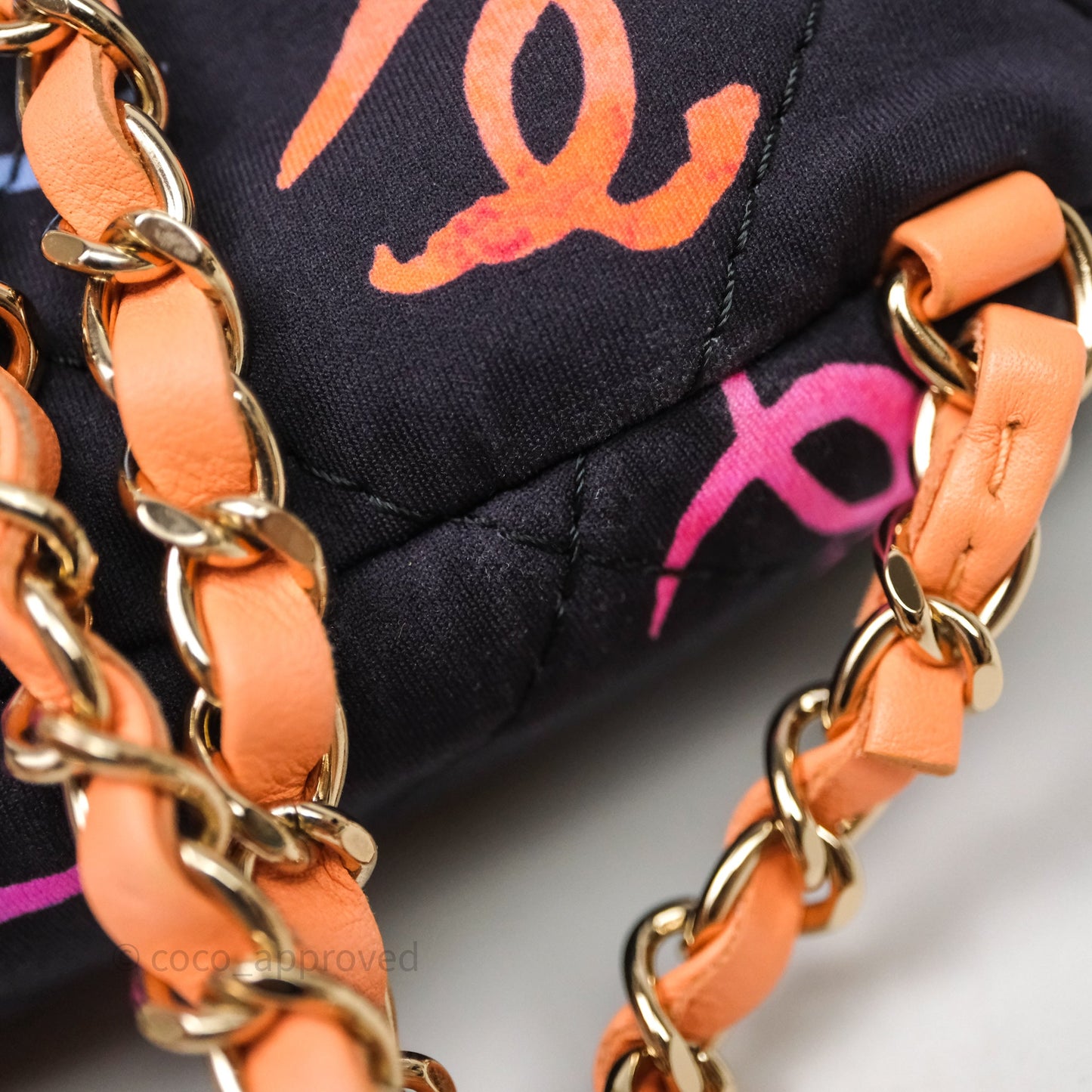 Chanel Small Drawstring Backpack Multicolored CC Printed Fabric 24S