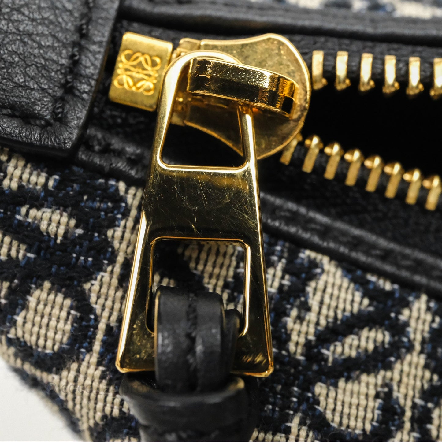 Loewe Small Cubi bag in Anagram Jacquard & Calfskin Navy/Black