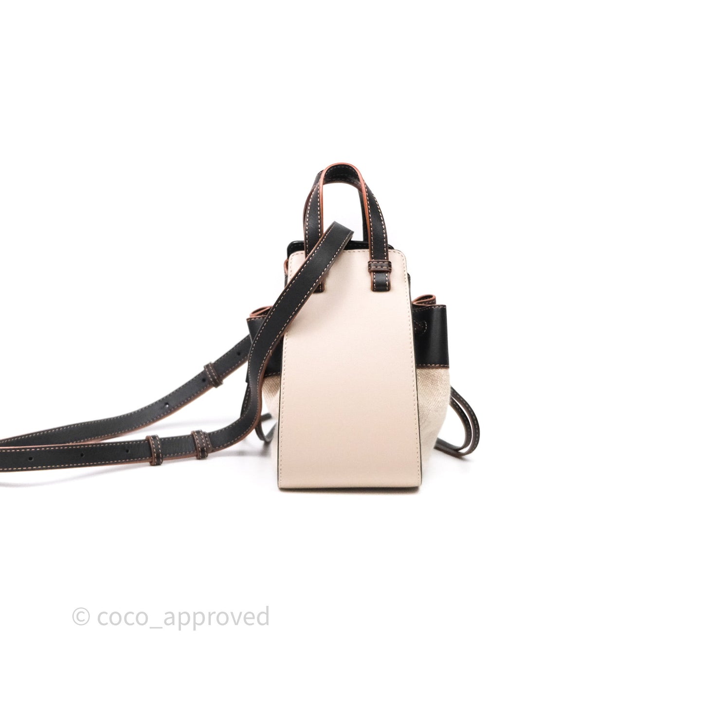 Loewe Mini Hammock Drawstring Beige/ Black Calfskin