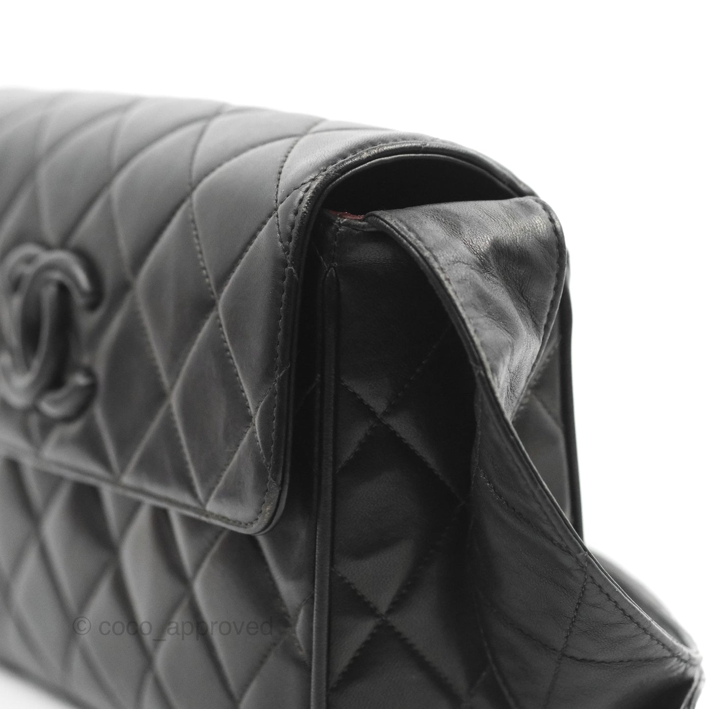 Chanel Vintage CC Quilted Shoulder Bag So Black Lambskin