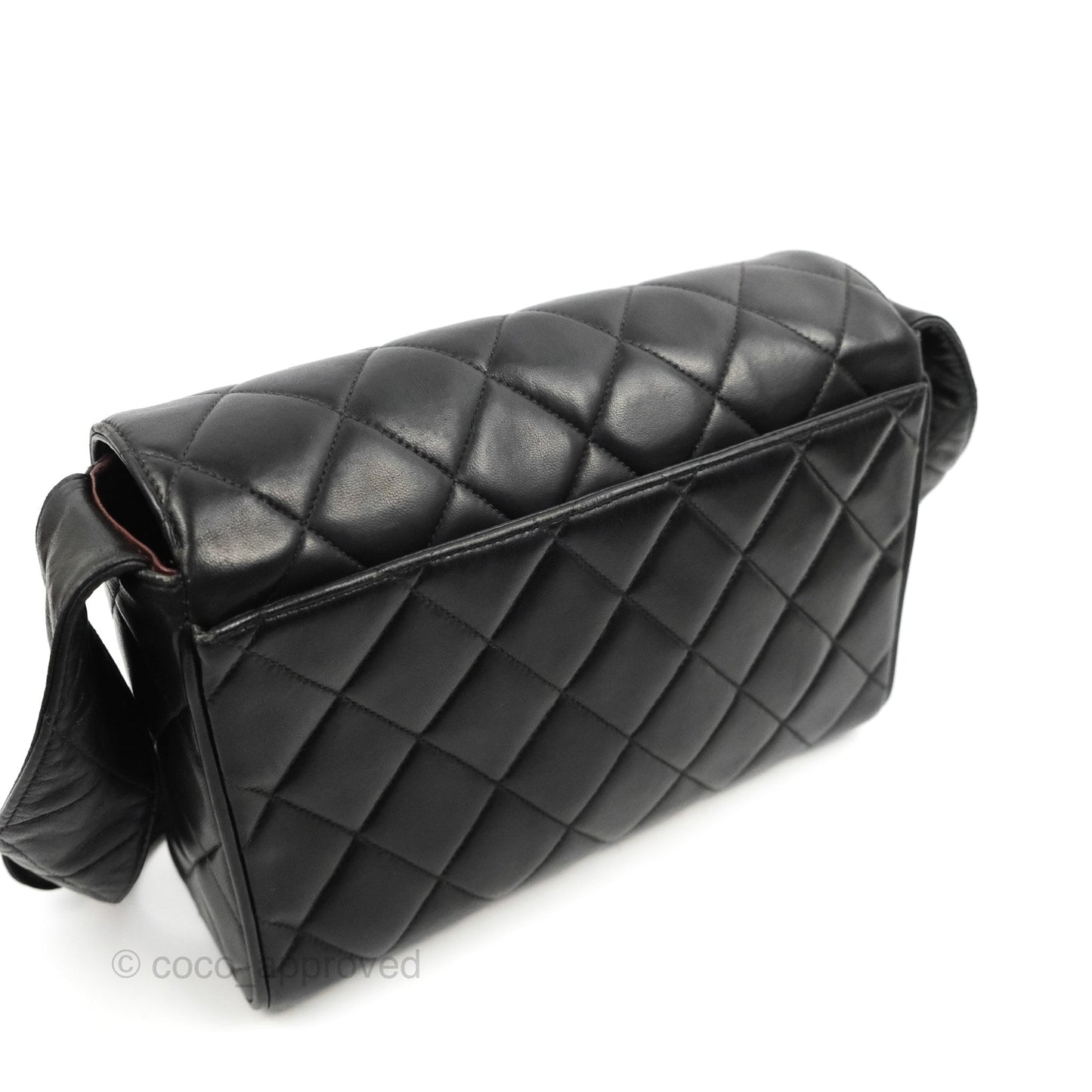 Chanel Vintage CC Quilted Shoulder Bag So Black Lambskin