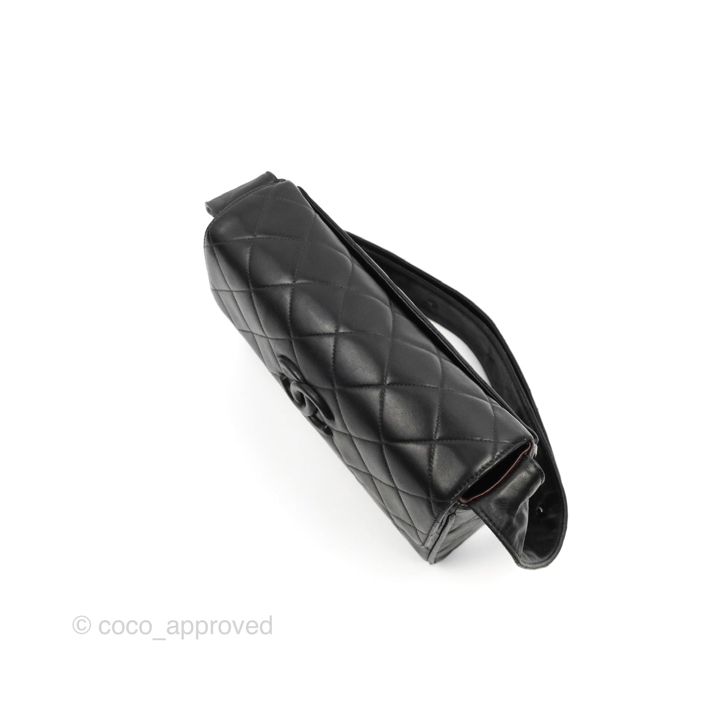 Chanel Vintage CC Quilted Shoulder Bag So Black Lambskin