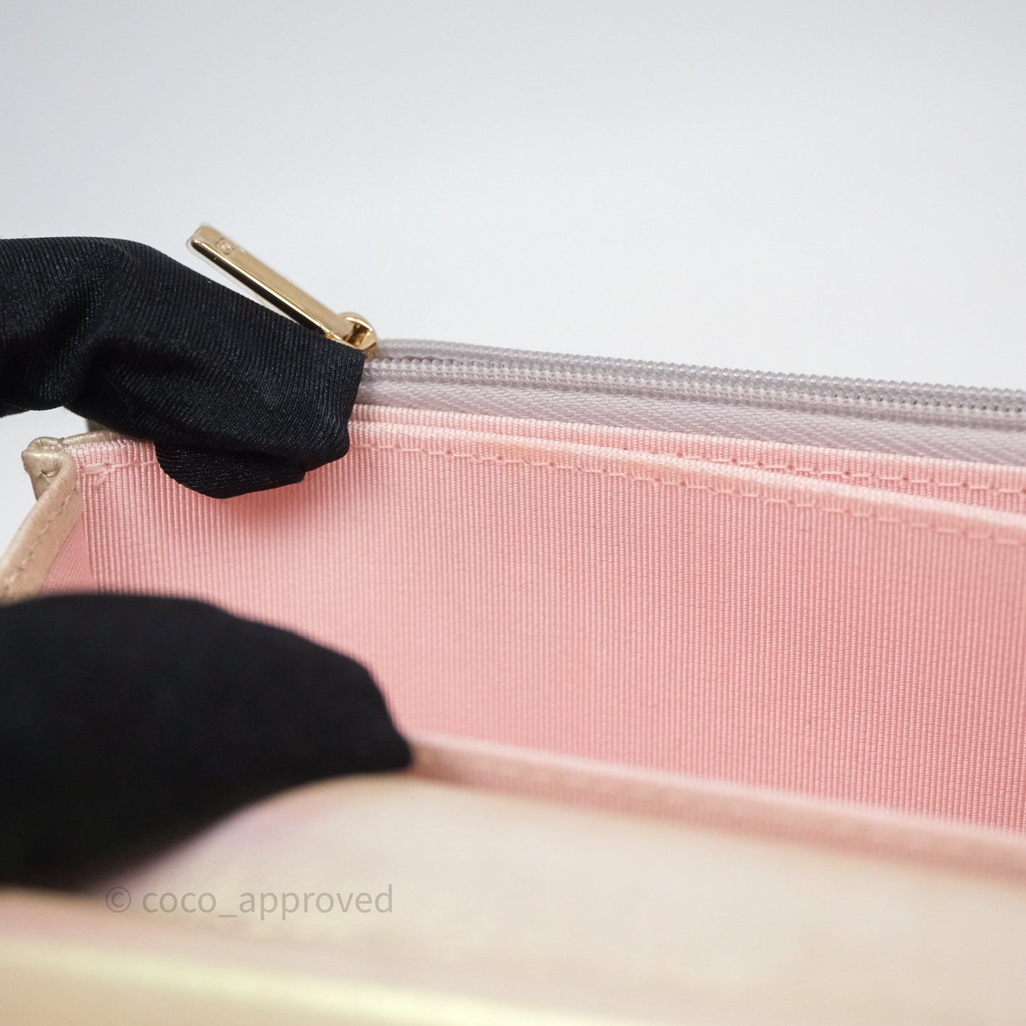 Chanel Quilted Mini Wallet on Chain WOC Iridescent Ivory Gold Hardware
