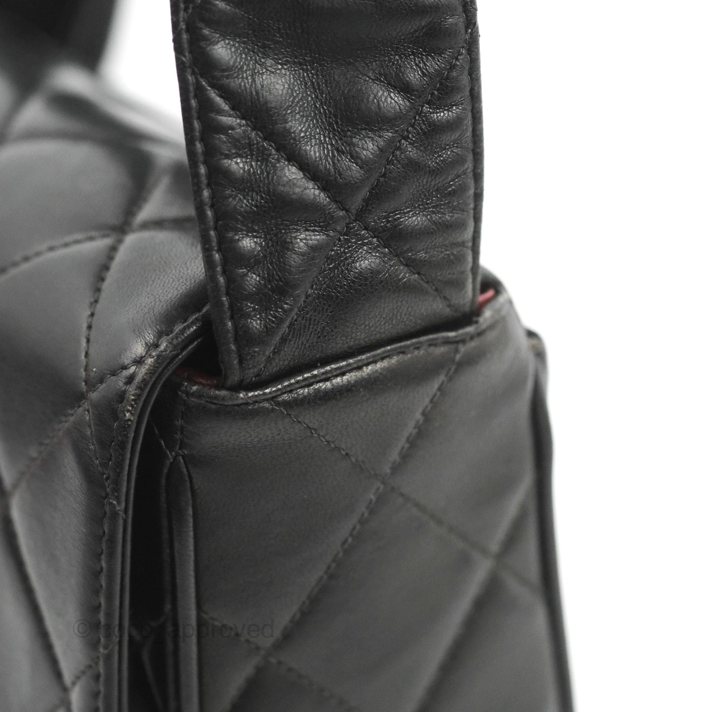 Chanel Vintage CC Quilted Shoulder Bag So Black Lambskin