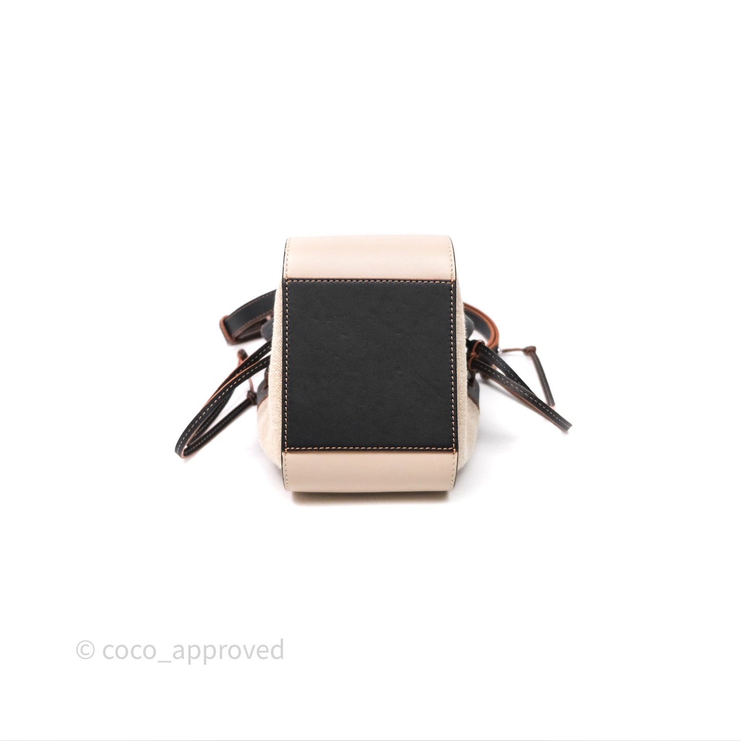 Loewe Mini Hammock Drawstring Beige/ Black Calfskin