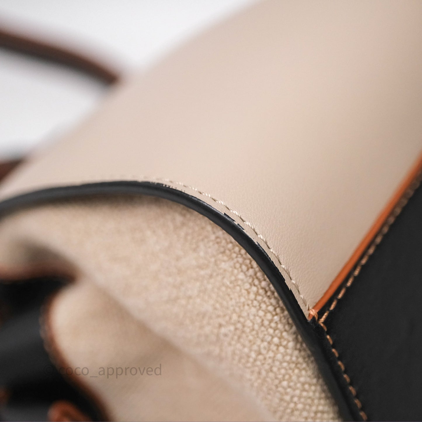 Loewe Mini Hammock Drawstring Beige/ Black Calfskin