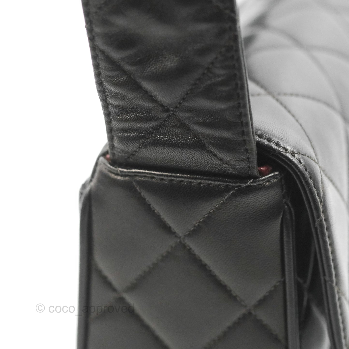 Chanel Vintage CC Quilted Shoulder Bag So Black Lambskin
