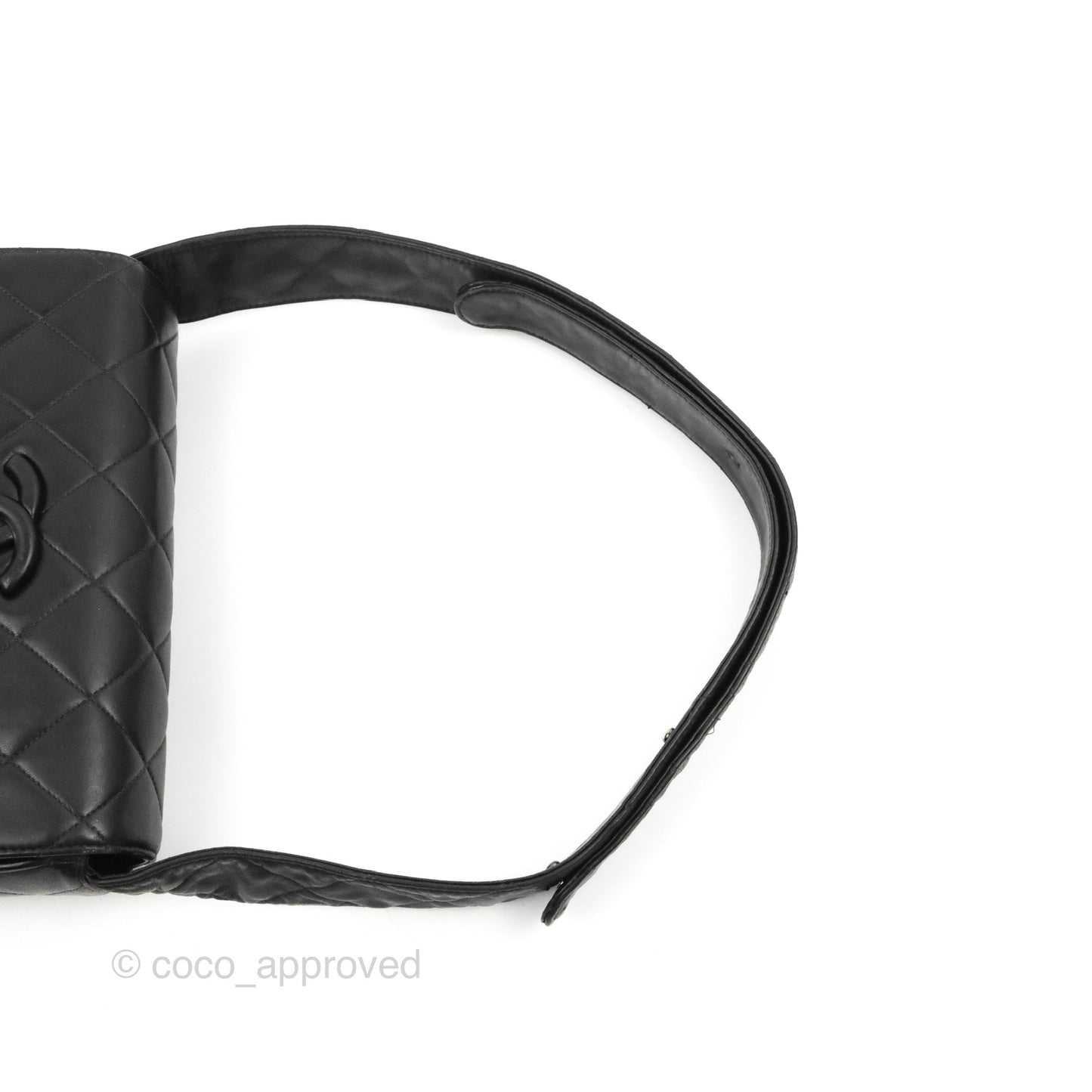 Chanel Vintage CC Quilted Shoulder Bag So Black Lambskin