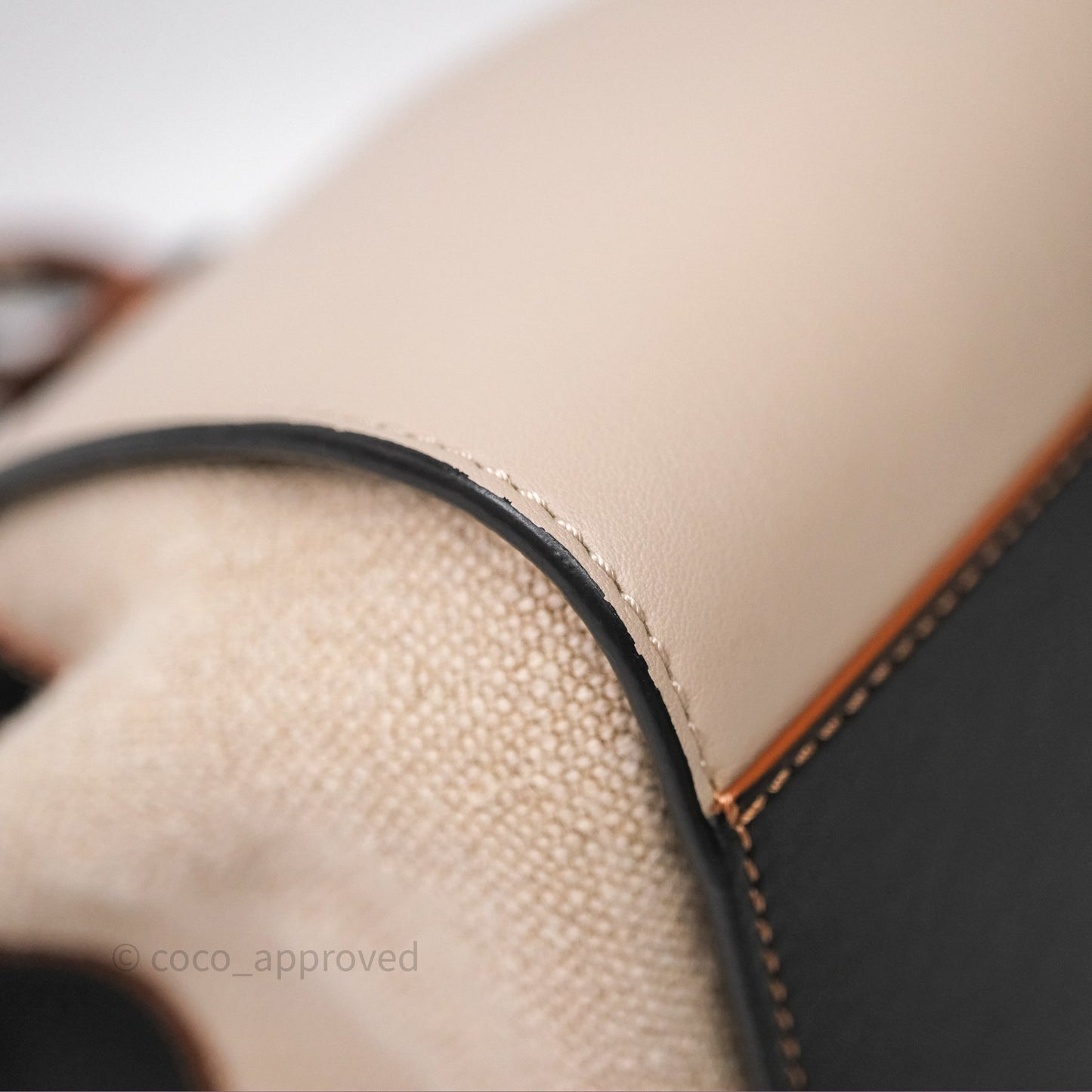 Loewe Mini Hammock Drawstring Beige/ Black Calfskin