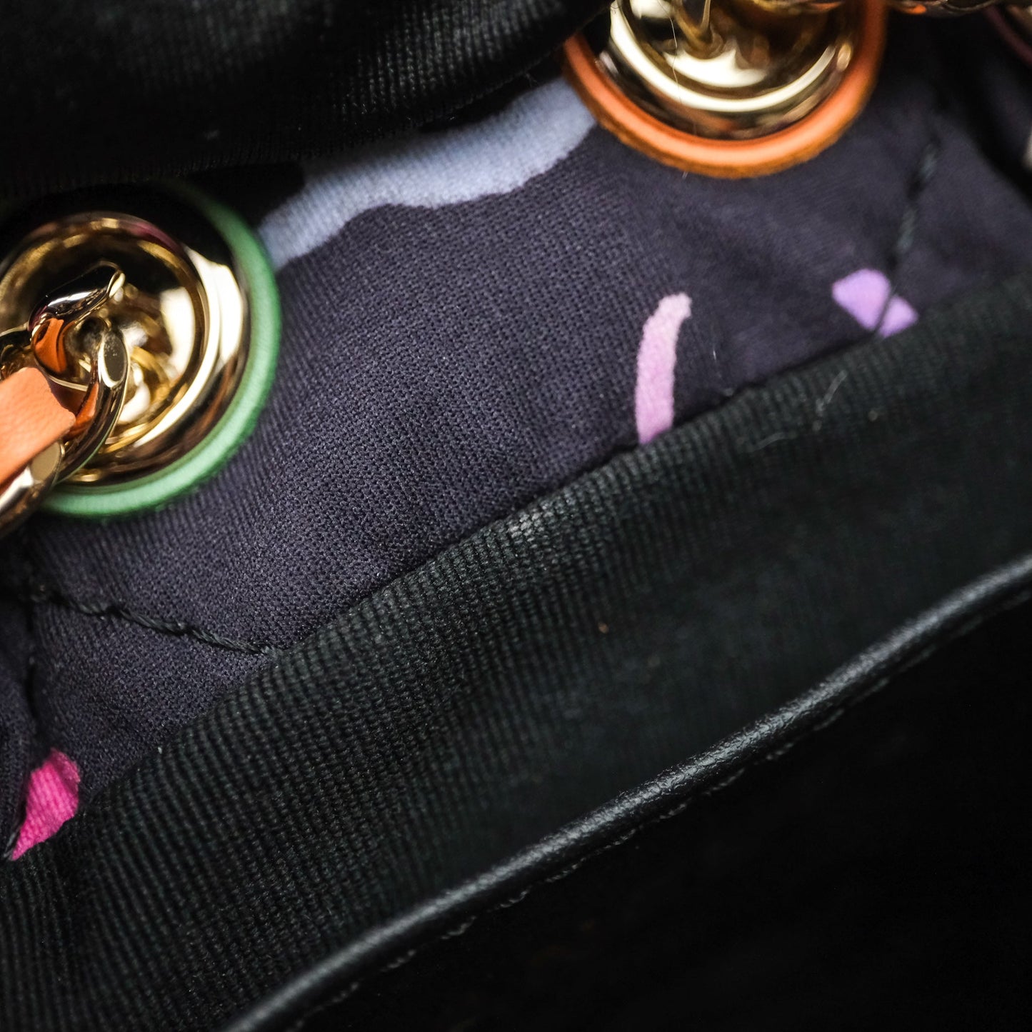 Chanel Small Drawstring Backpack Multicolored CC Printed Fabric 24S