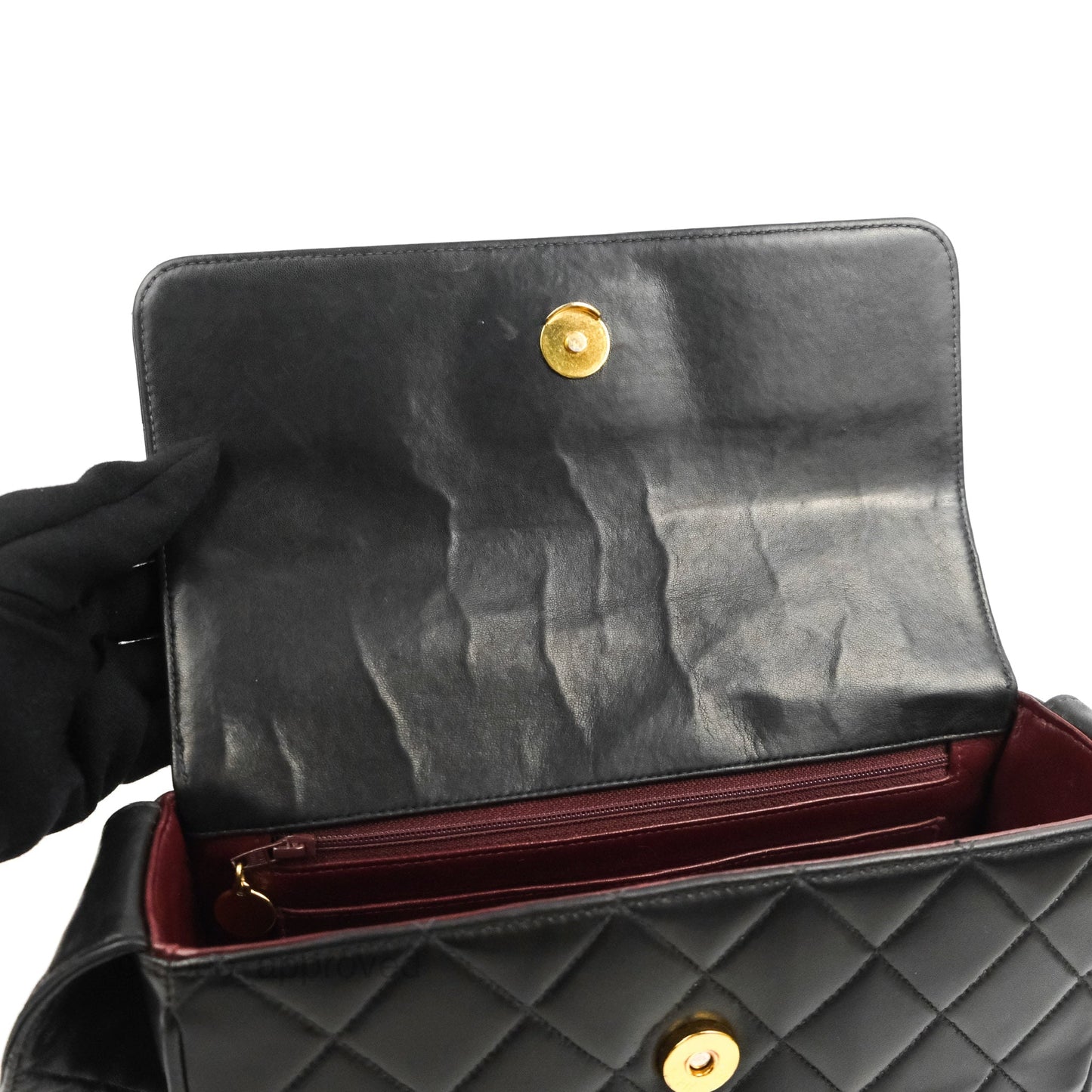 Chanel Vintage CC Quilted Shoulder Bag So Black Lambskin