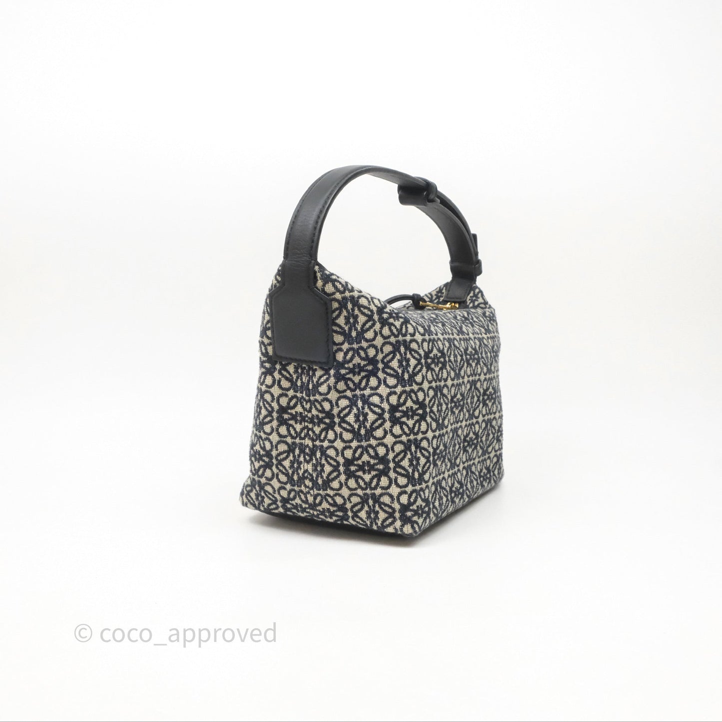 Loewe Small Cubi bag in Anagram Jacquard & Calfskin Navy/Black